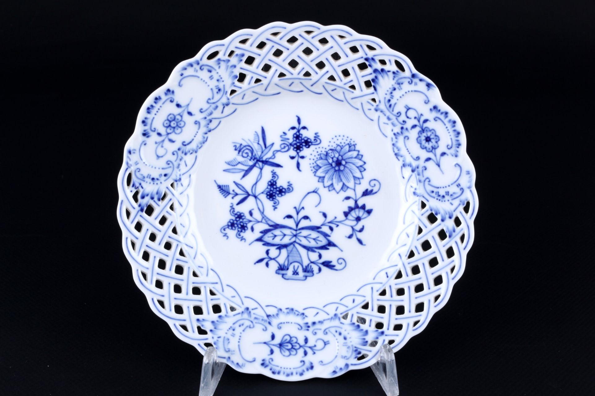 Meissen Zwiebelmuster 5 Durchbruchteller, cutwork plates, - Bild 4 aus 5