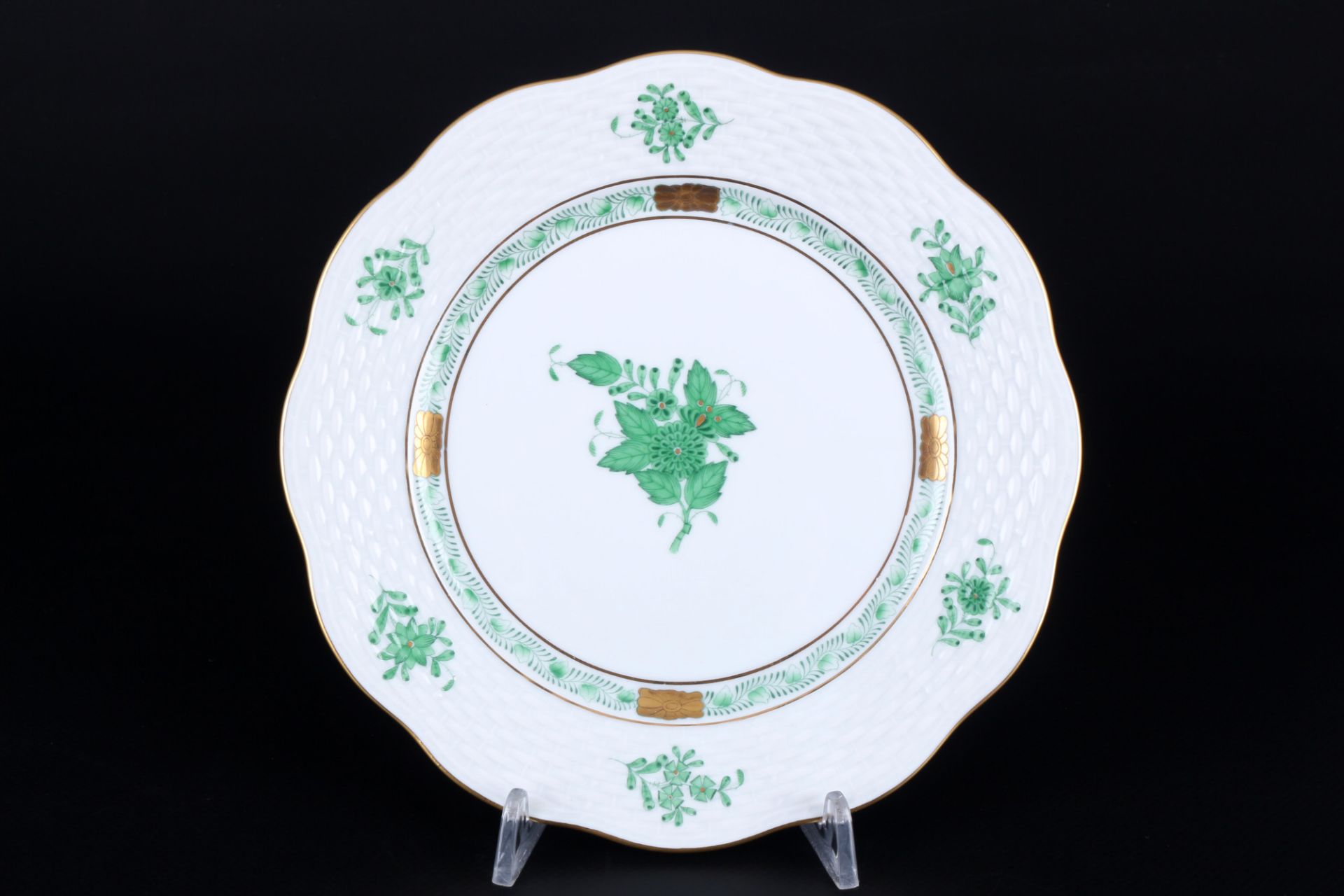 Herend Apponyi Vert 8 tea cups with saucers and plates, Teegedecke, - Image 5 of 6