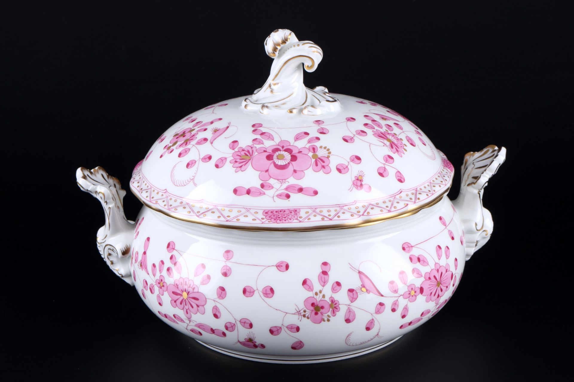 Meissen Indisch Purpur Reich große Deckelterrine 1.Wahl, large lidded tureen 1st choice,