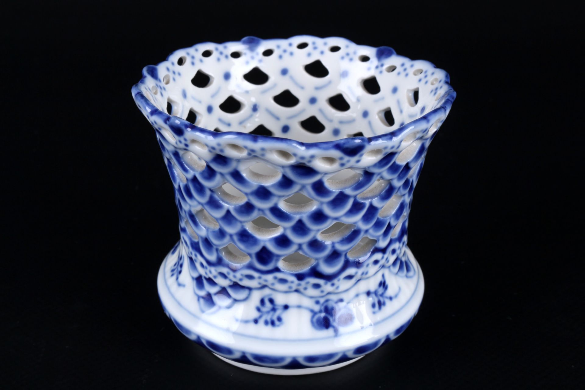 Royal Copenhagen Musselmalet Full Lace 3 Vases 1015/1016 1st choice, Vollspitze Vasen, - Image 3 of 5