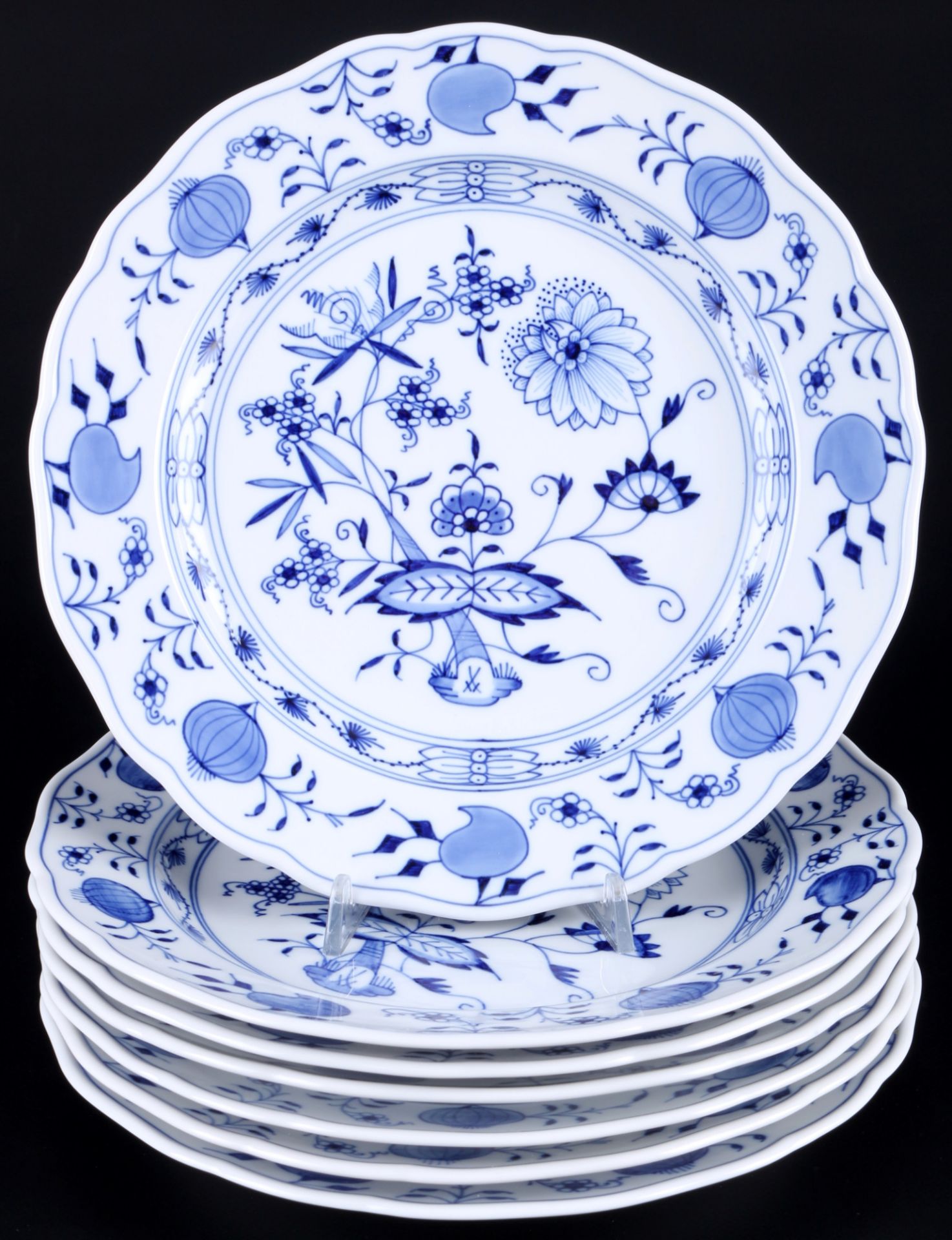 Meissen Zwiebelmuster 7 Speiseteller, dinner plates,