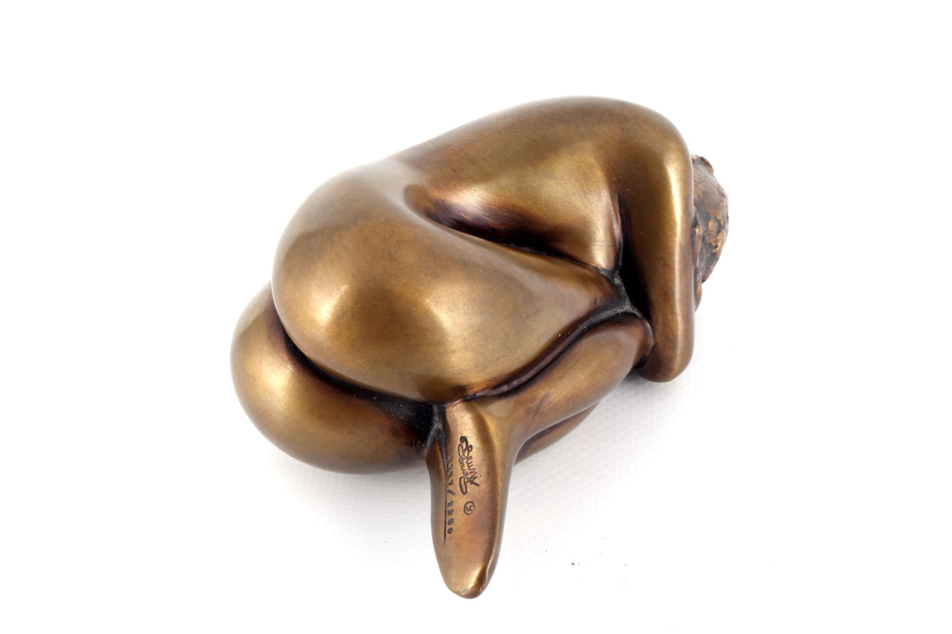 Bruno Bruni (*1935) Bronze Akt Im Nest - Nel Nido, bronze nude act sculpture, - Bild 5 aus 6