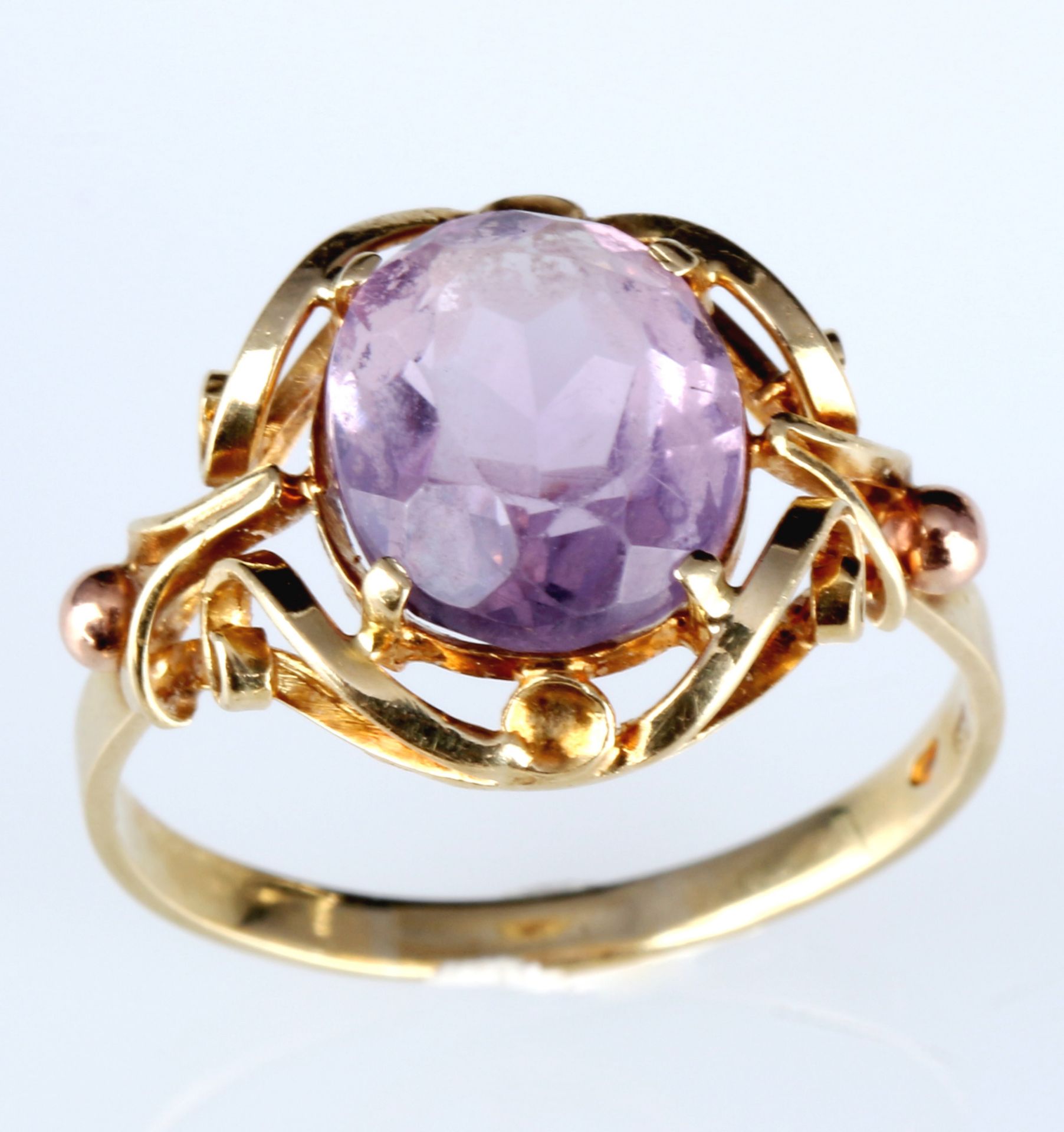 585 gold 3 rings with diamonds and rubins, 14K Gold Ringe mit Diamanten und Rubinen, - Image 2 of 6