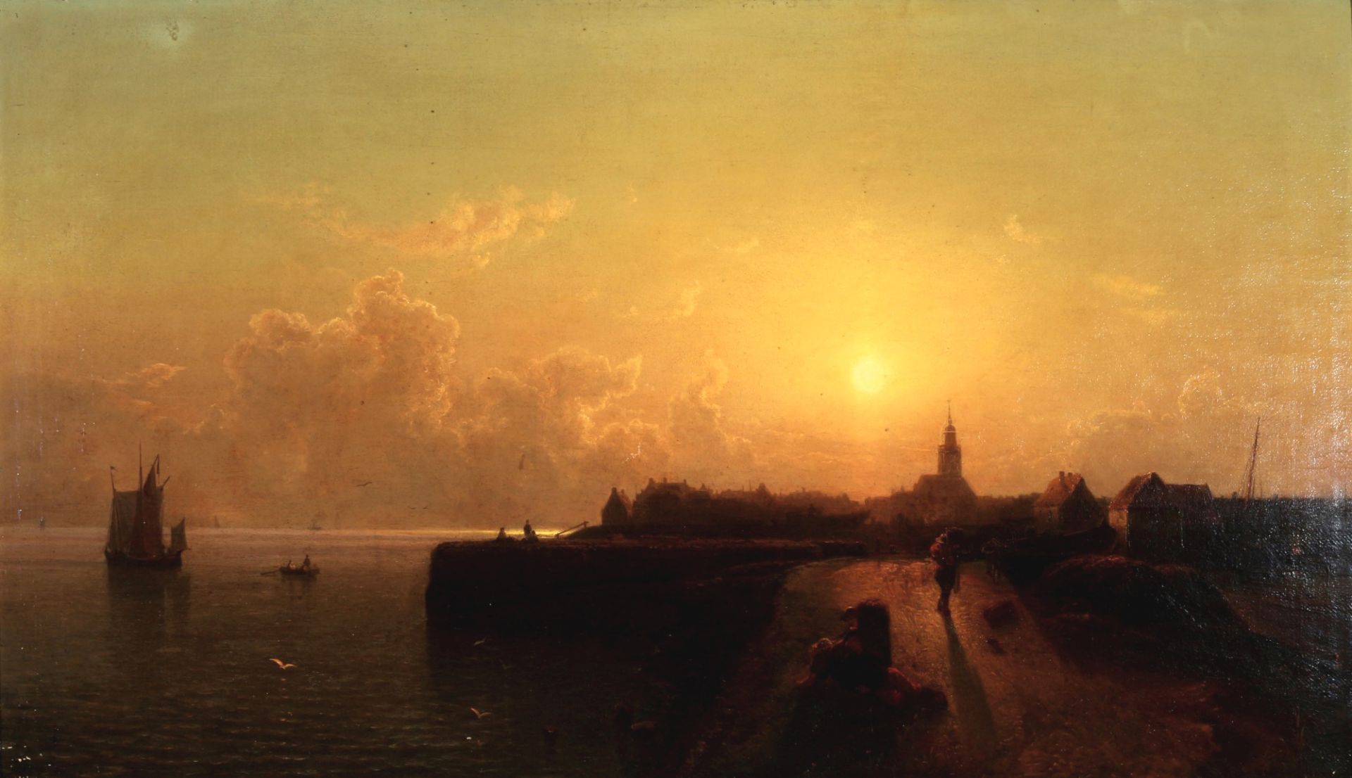 Karl Adloff (1819-1863) Küstenlandschaft im Sonnenuntergang, coastal landscape at sunset,