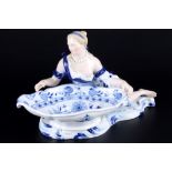 Meissen Zwiebelmuster große Figurenschale / Saliere, Knaufmarke, large figural / spice bowl,