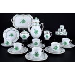 Herend Apponyi Vert Kaffeeservice für 6 Personen, coffee service for 6 pers.,