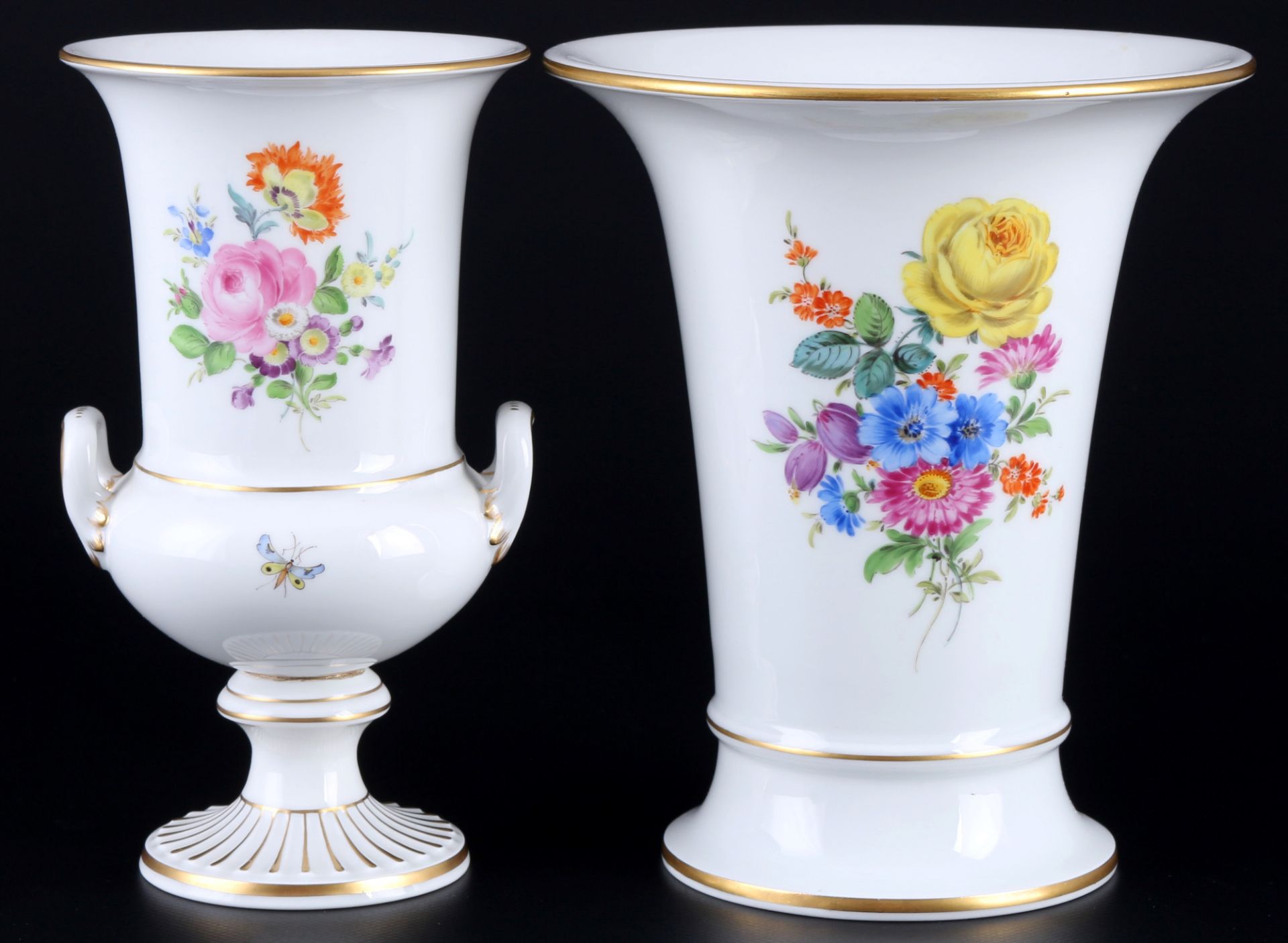 Meissen Blumenbukett 2 große Vasen 1.Wahl, porcelain vases,