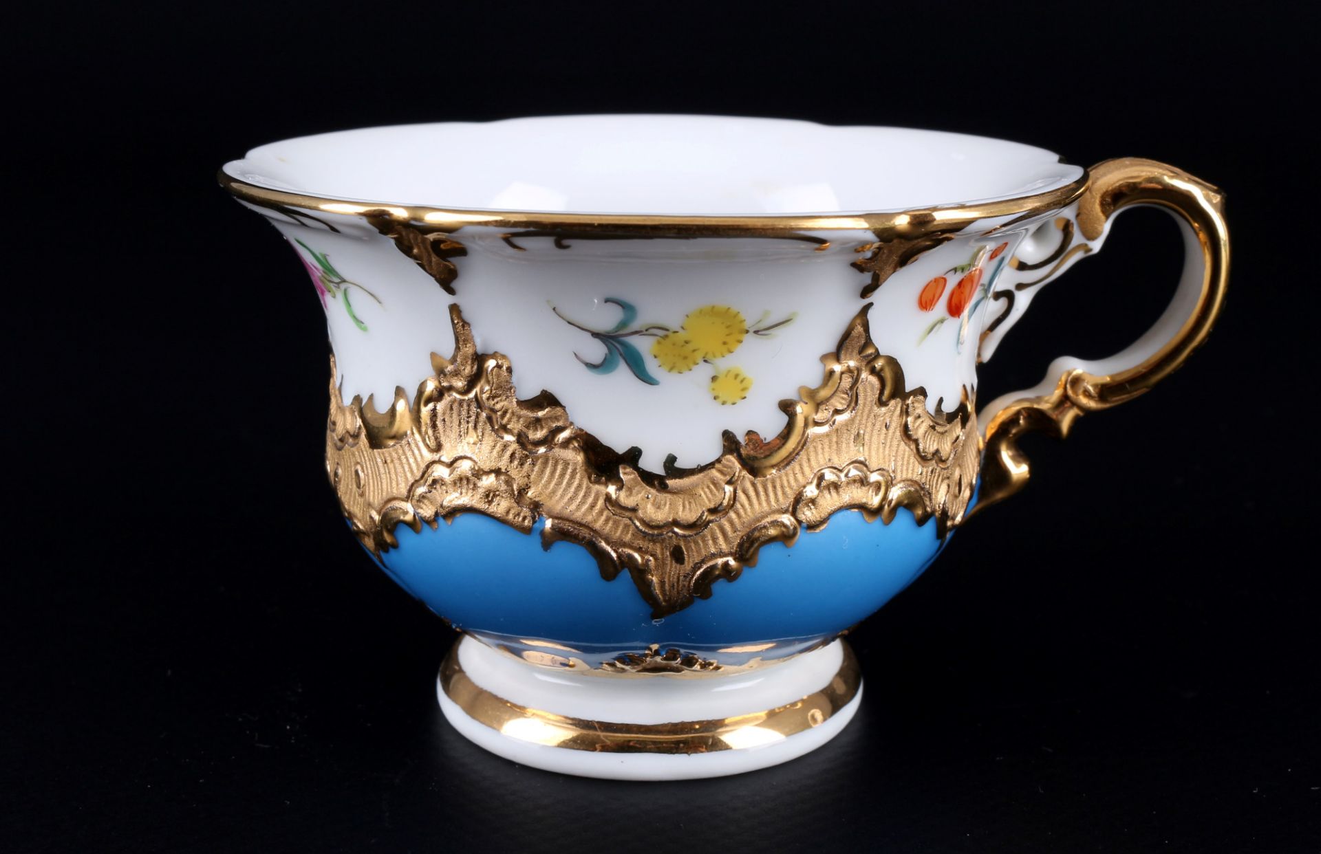 Meissen B-Form hellblau Mokkatasse, mocha coffee cup with saucer, - Bild 2 aus 4