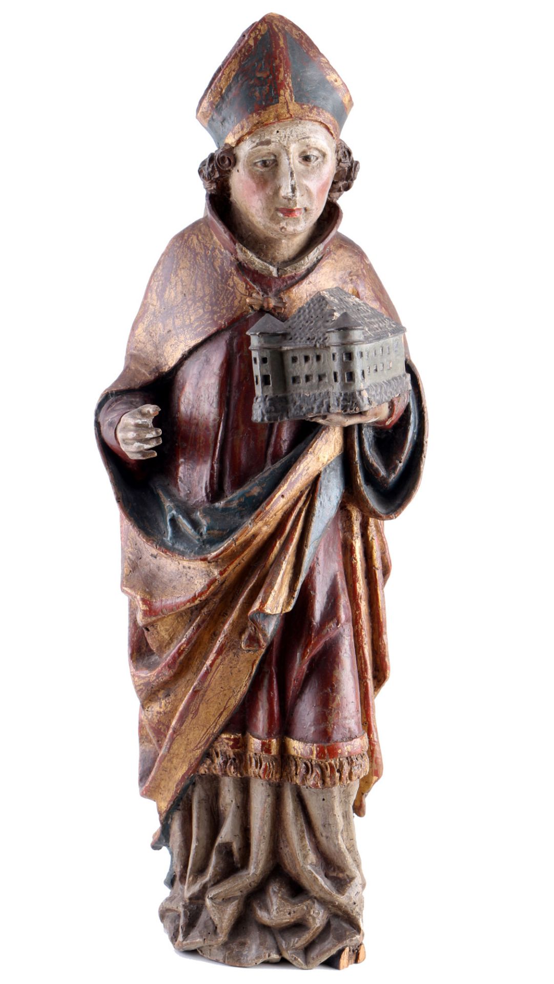 Renaissance 16./17. Jahrhundert Heiligenfigur Bischof, 16th/17th century figure of a saint bishop,