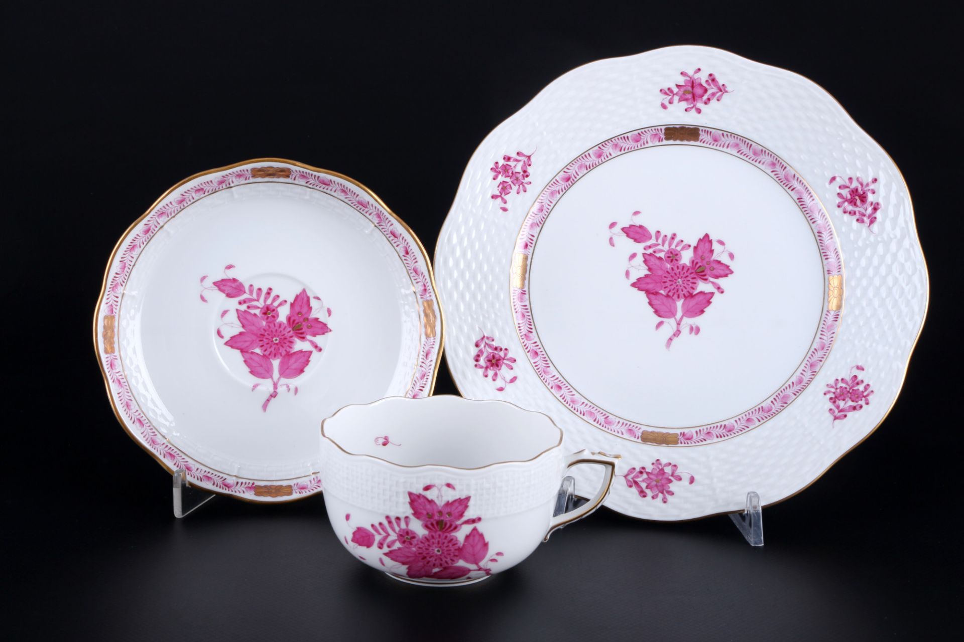 Herend Apponyi Purple 6 tea cups with dessert plates, Teegedecke, - Image 2 of 3