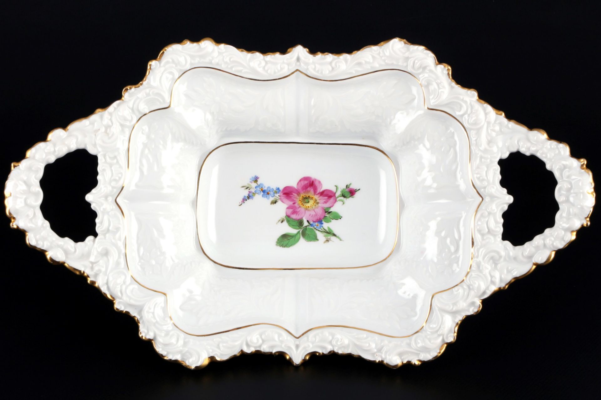 Meissen B-Form Blume Prunkschale, Pfeifferzeit, splendor bowl,