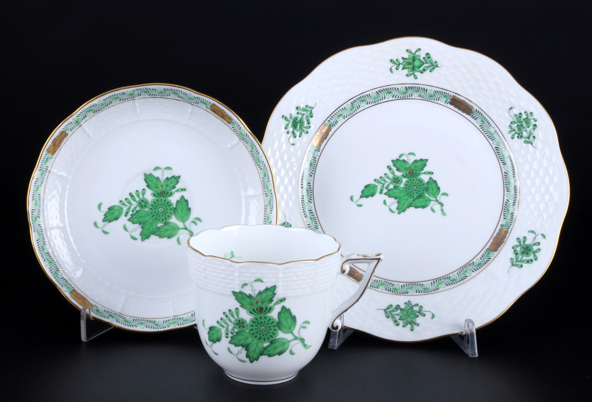 Herend Apponyi Vert coffee service for 6 persons, Kaffeeservice für 6 Personen, - Image 2 of 8