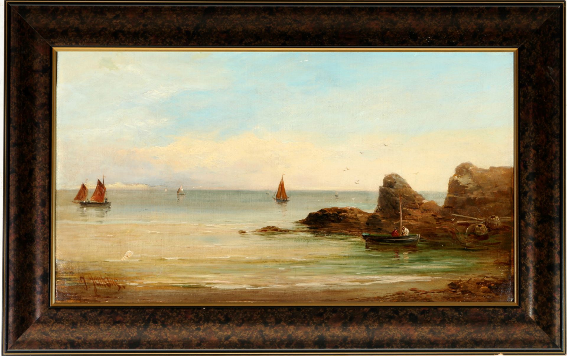 Joseph John Jenkins (1811-1885) sea view with sailboats, Seeblick mit Segelbooten, - Image 2 of 4