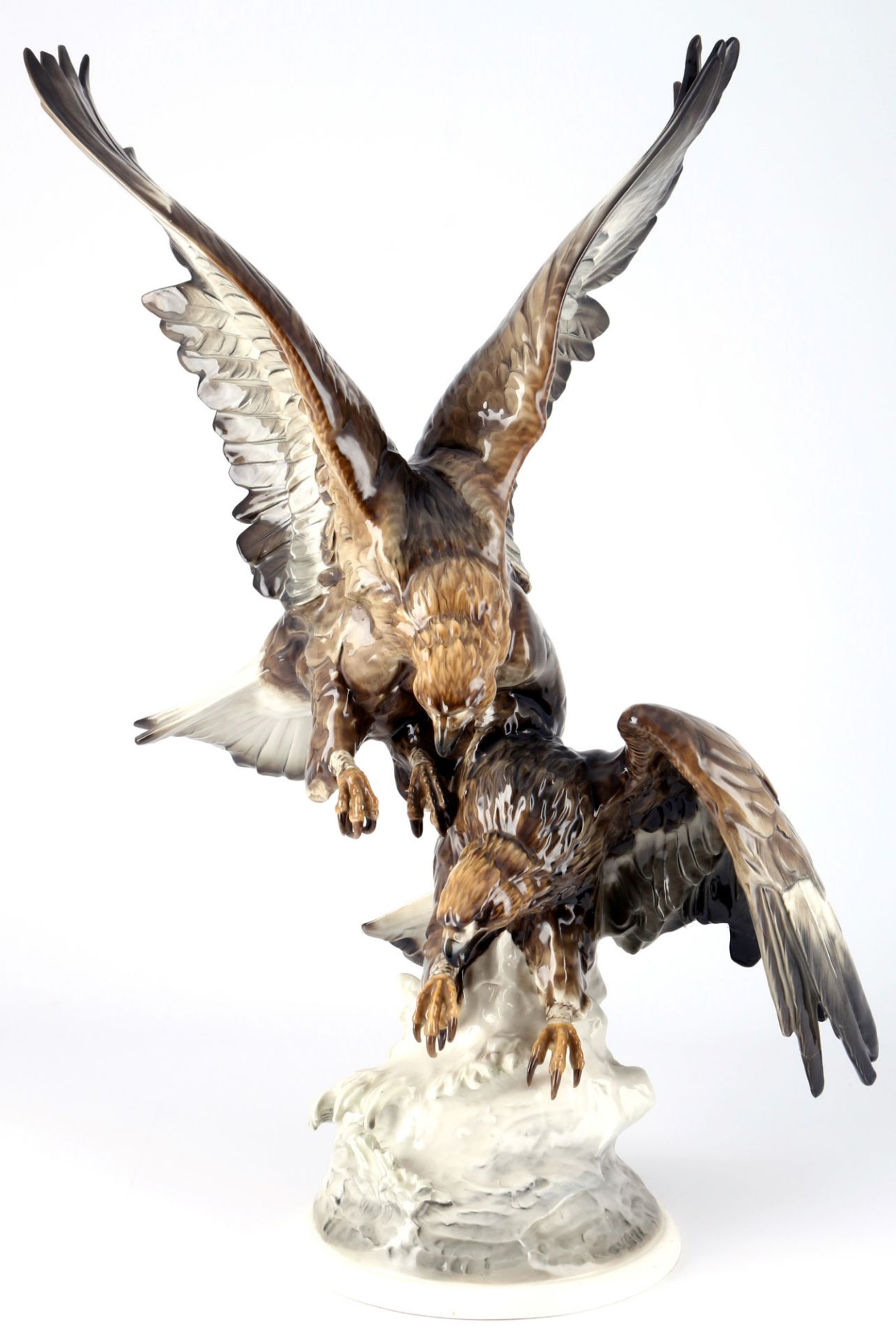 Hutschenreuther großes Adlerpaar, Karl Tutter, large pair of eagles, - Bild 2 aus 10