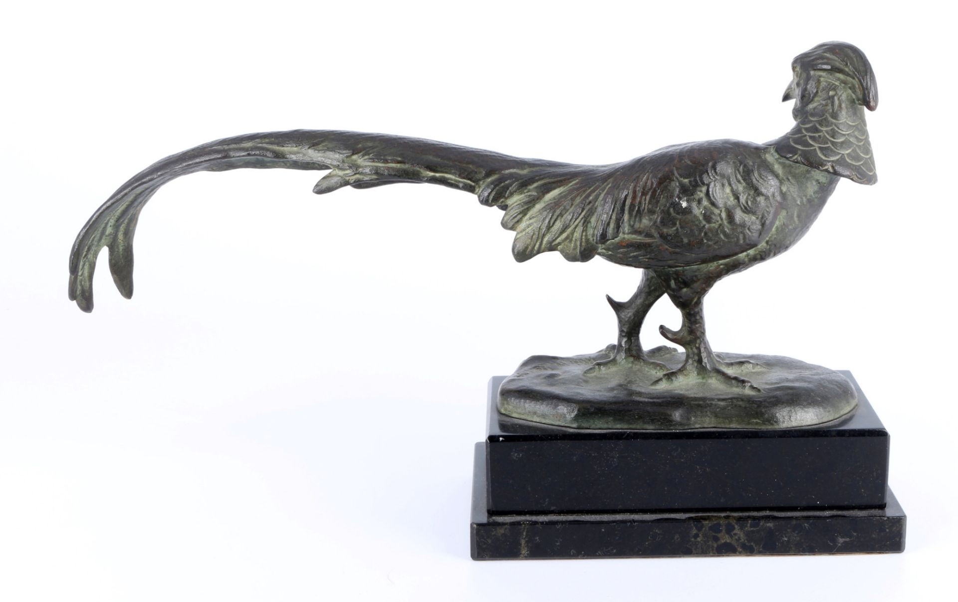 Richard W. Lange (1879-1944) Bronze schreitender Fasan, striding pheasant, - Bild 3 aus 5