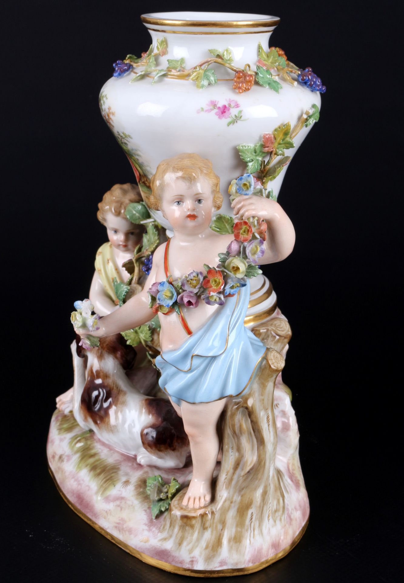 Meissen Urnenvase mit zwei Putten 1.Wahl, Knaufmarke, urn vase with cherubs 1st choice, - Bild 2 aus 8