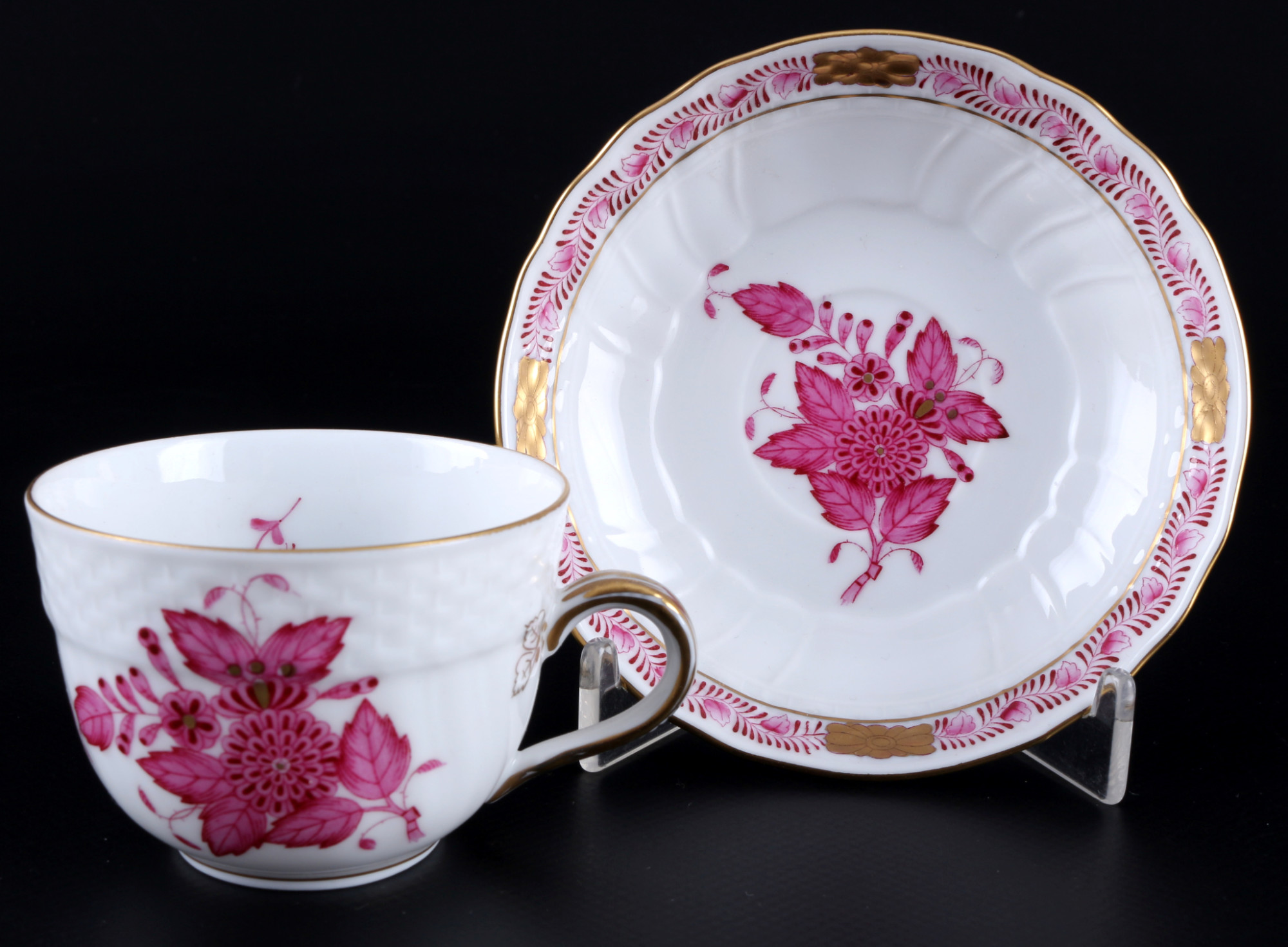 Herend Apponyi Purple 12 mocha coffee cups with saucers 1728, Mokkatassen, - Image 2 of 3