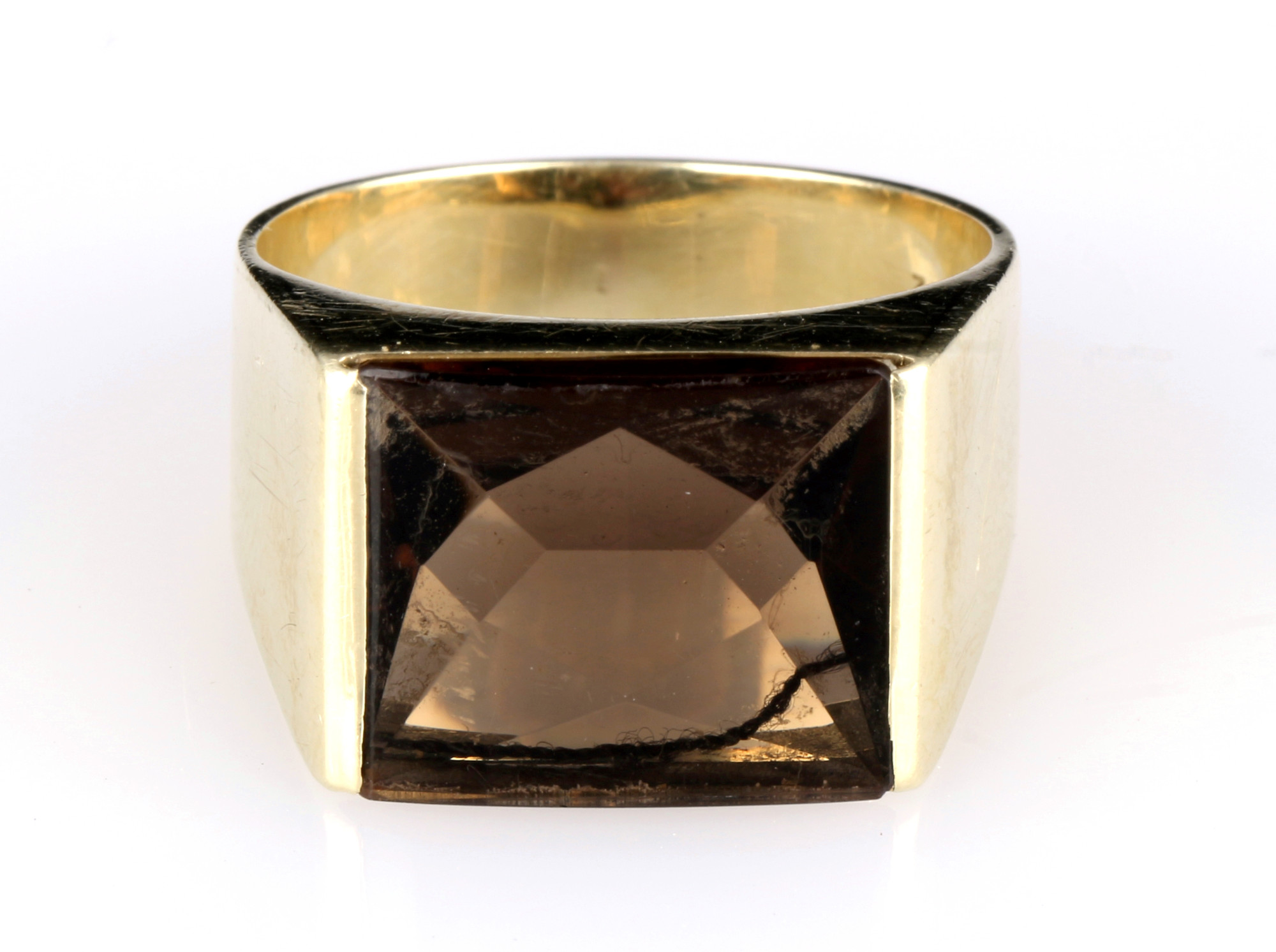 585 gold 2 rings with diamonds and smoky quartz, 14K Gold Ringe mit Diamanten und Rauchquarz, - Image 4 of 6