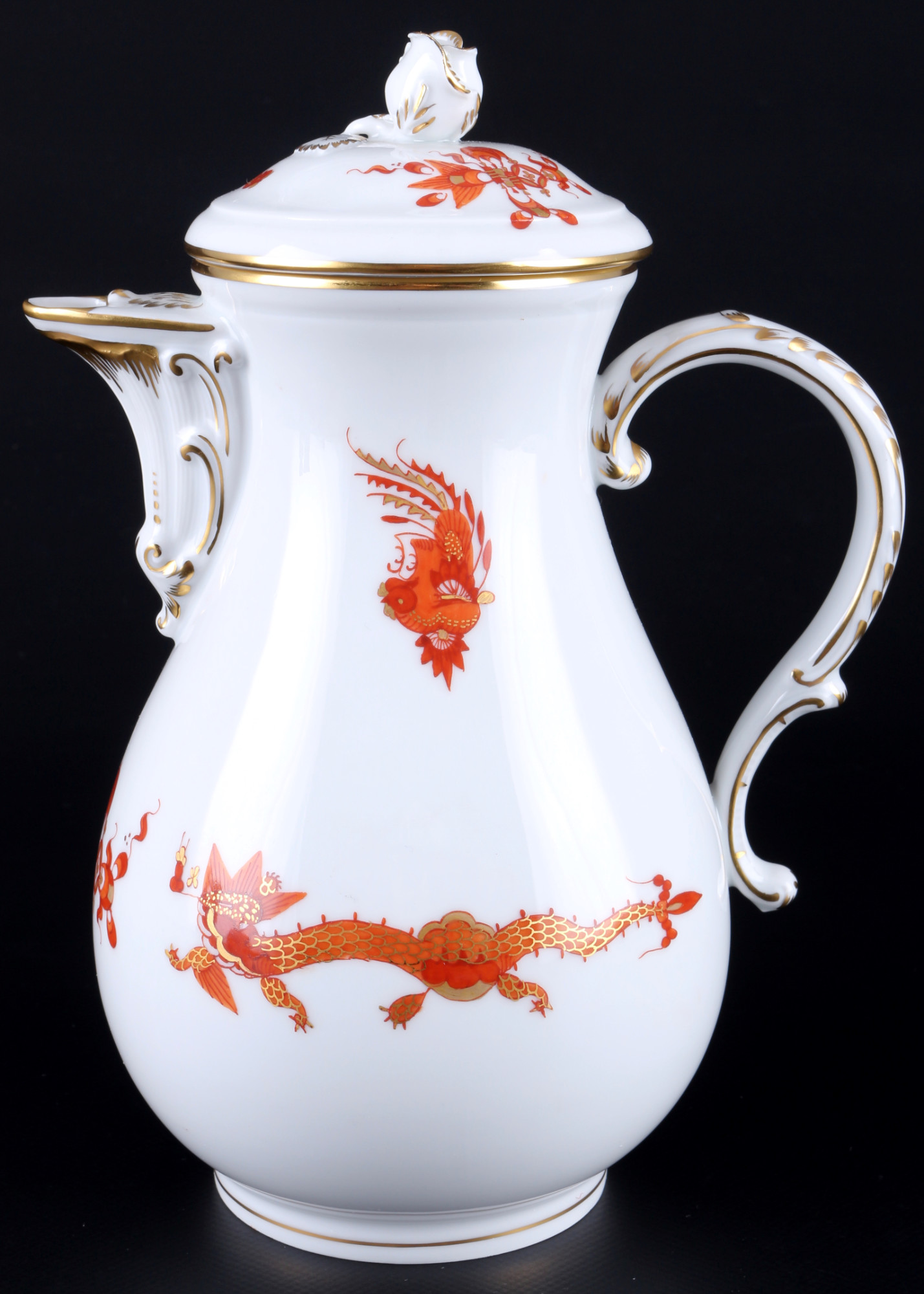 Meissen Red Court Dragon coffee service for 6 persons 1st choice, Kaffeeservice für 6 Personen 1.Wah - Image 3 of 10