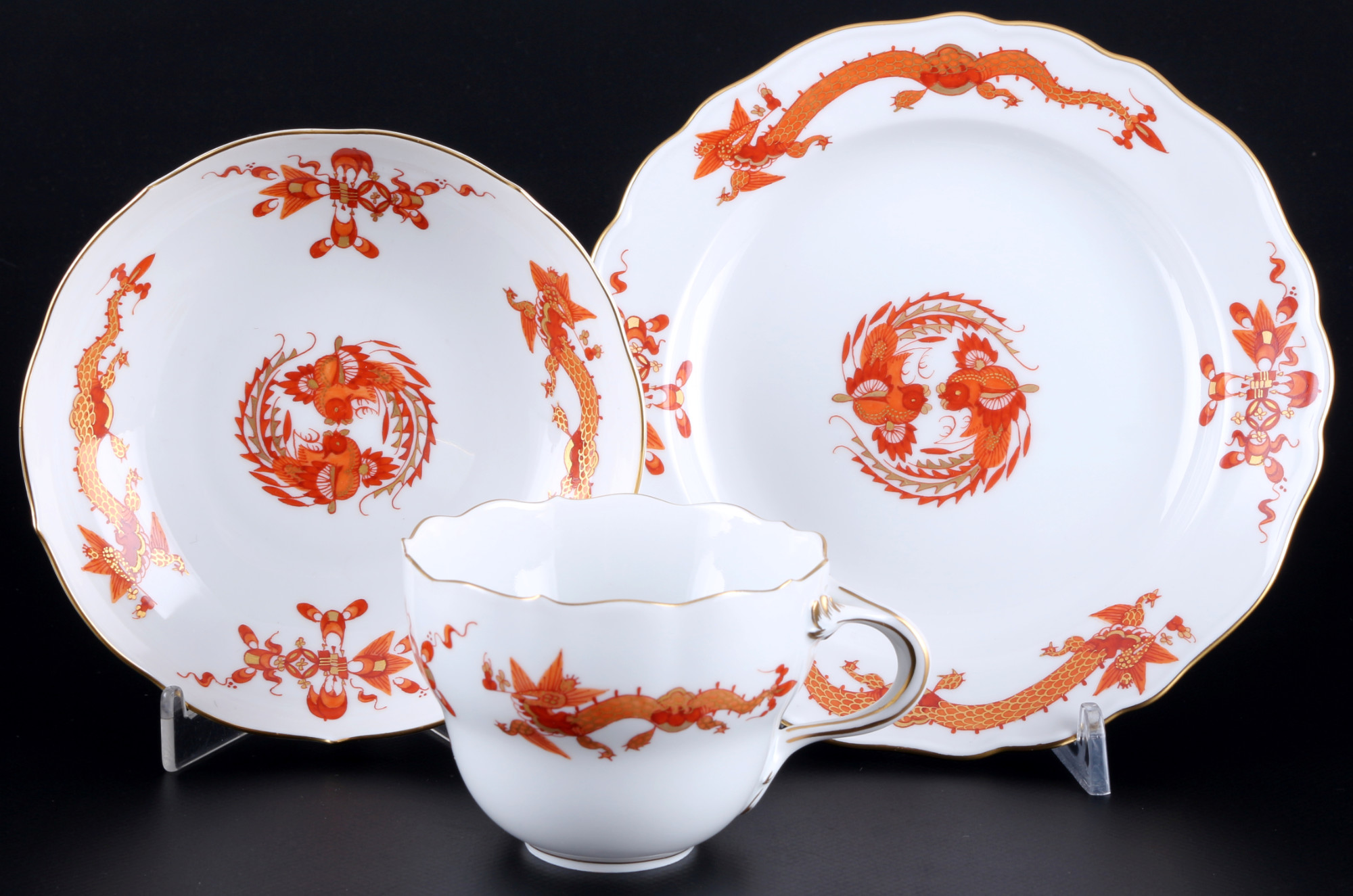 Meissen Red Court Dragon coffee service for 6 persons 1st choice, Kaffeeservice für 6 Personen 1.Wah - Image 2 of 10