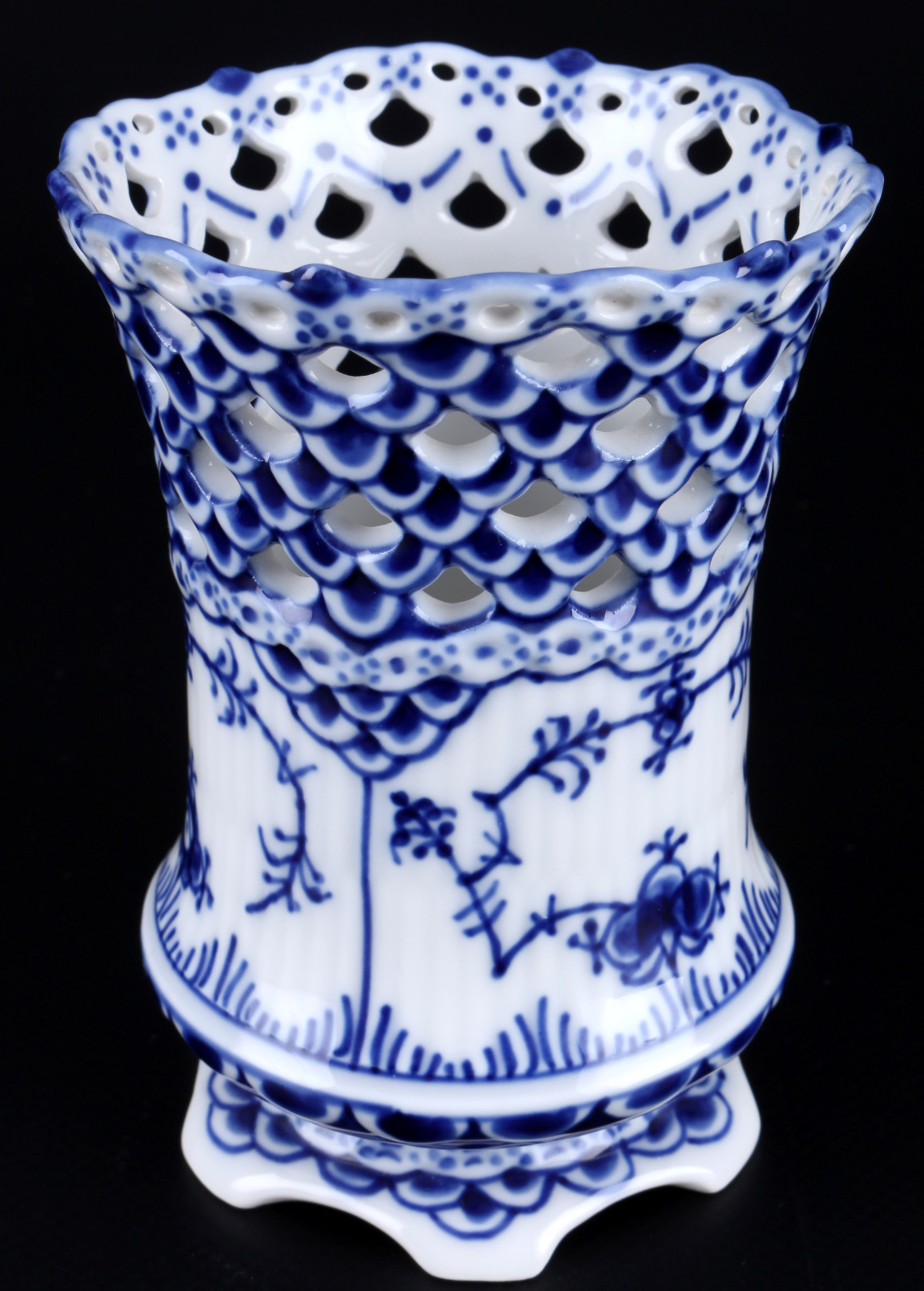 Royal Copenhagen Musselmalet Full Lace 3 Vases 1015/1016 1st choice, Vollspitze Vasen, - Image 2 of 5