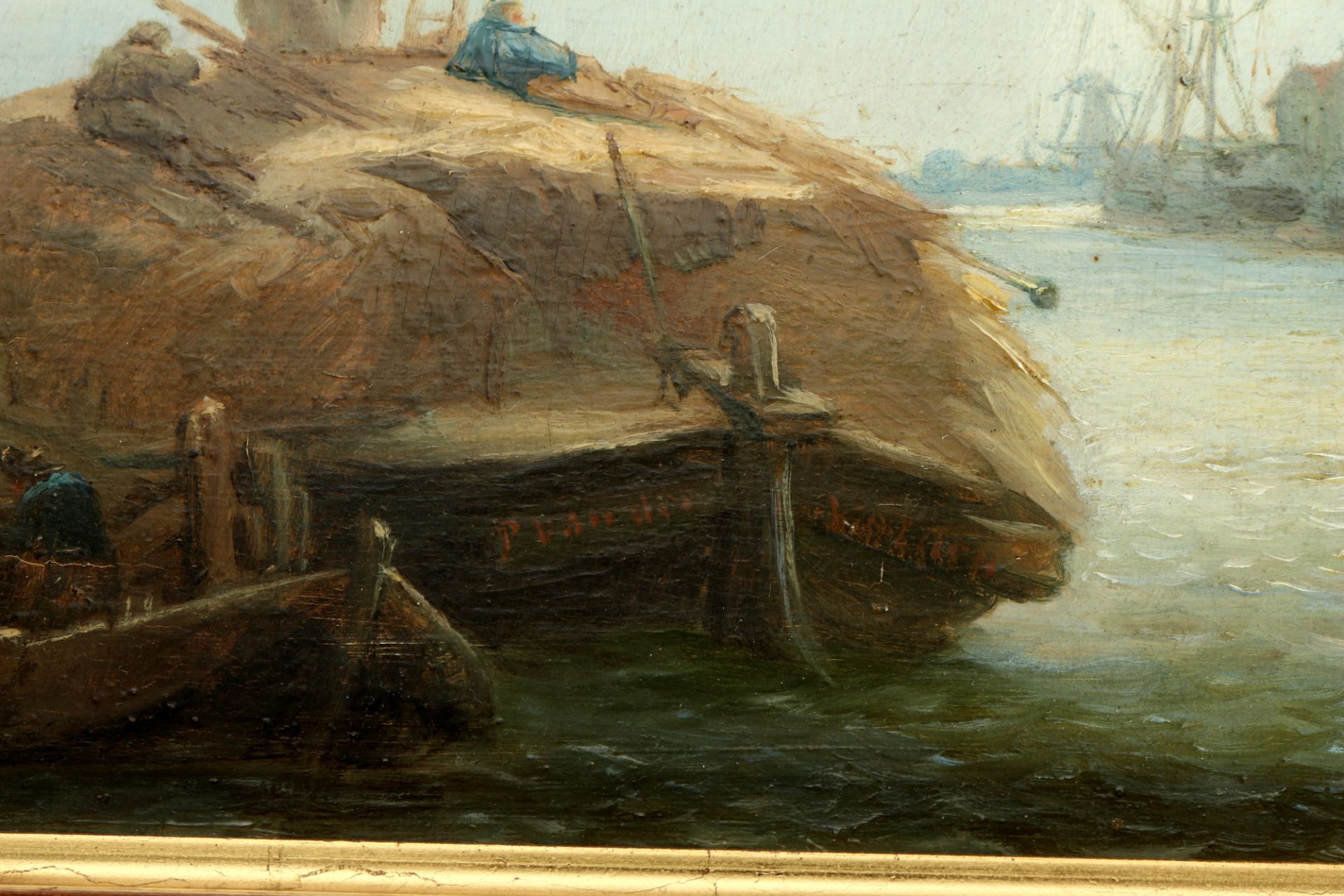 P. van der Velden - dutch harbor view, niederländische Hafenansicht, - Image 3 of 5