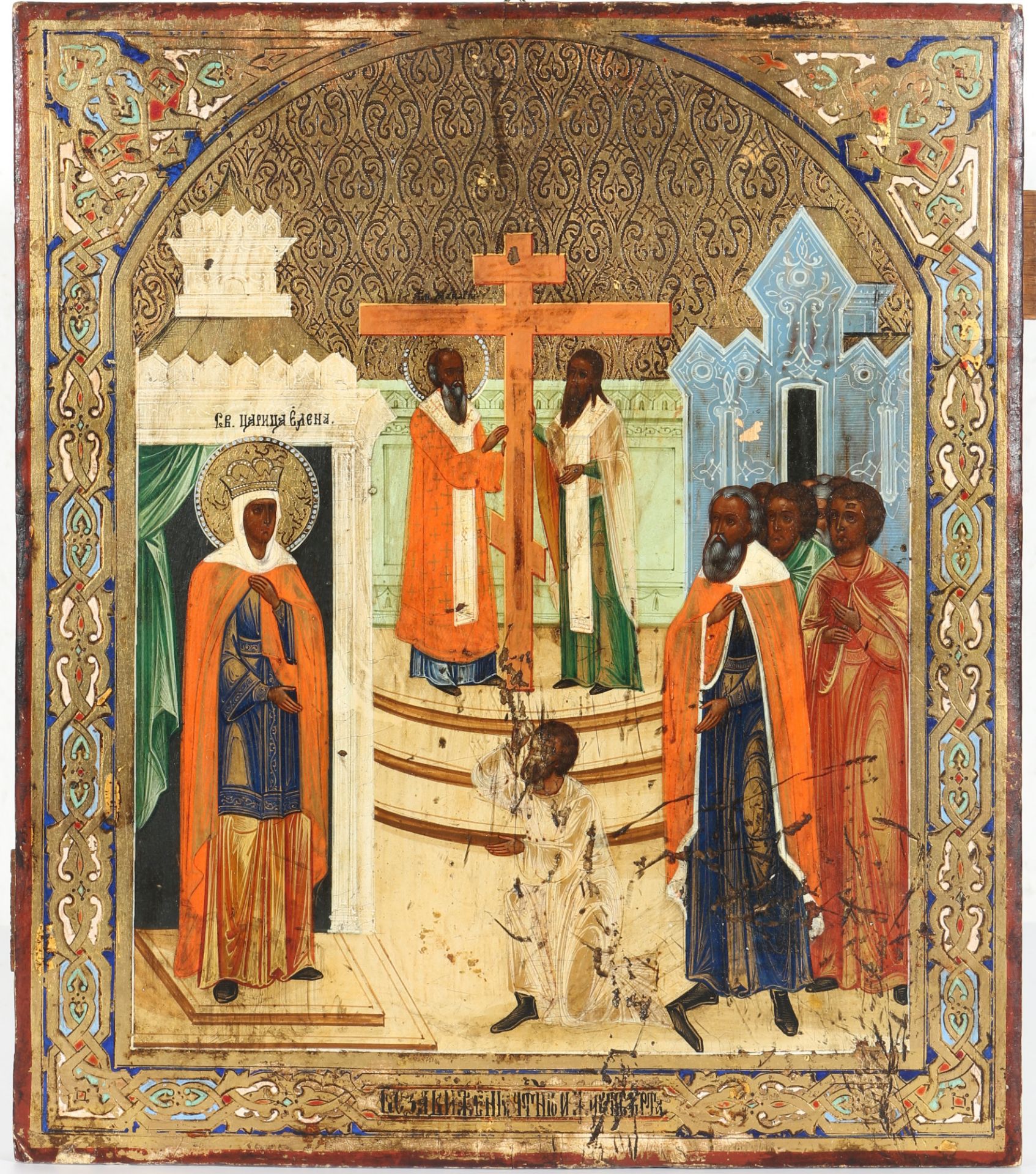 Russland Ikone Kaiser Konstantin und Heilige Helena 19. Jahrhundert, emperor Constantine and Saint H