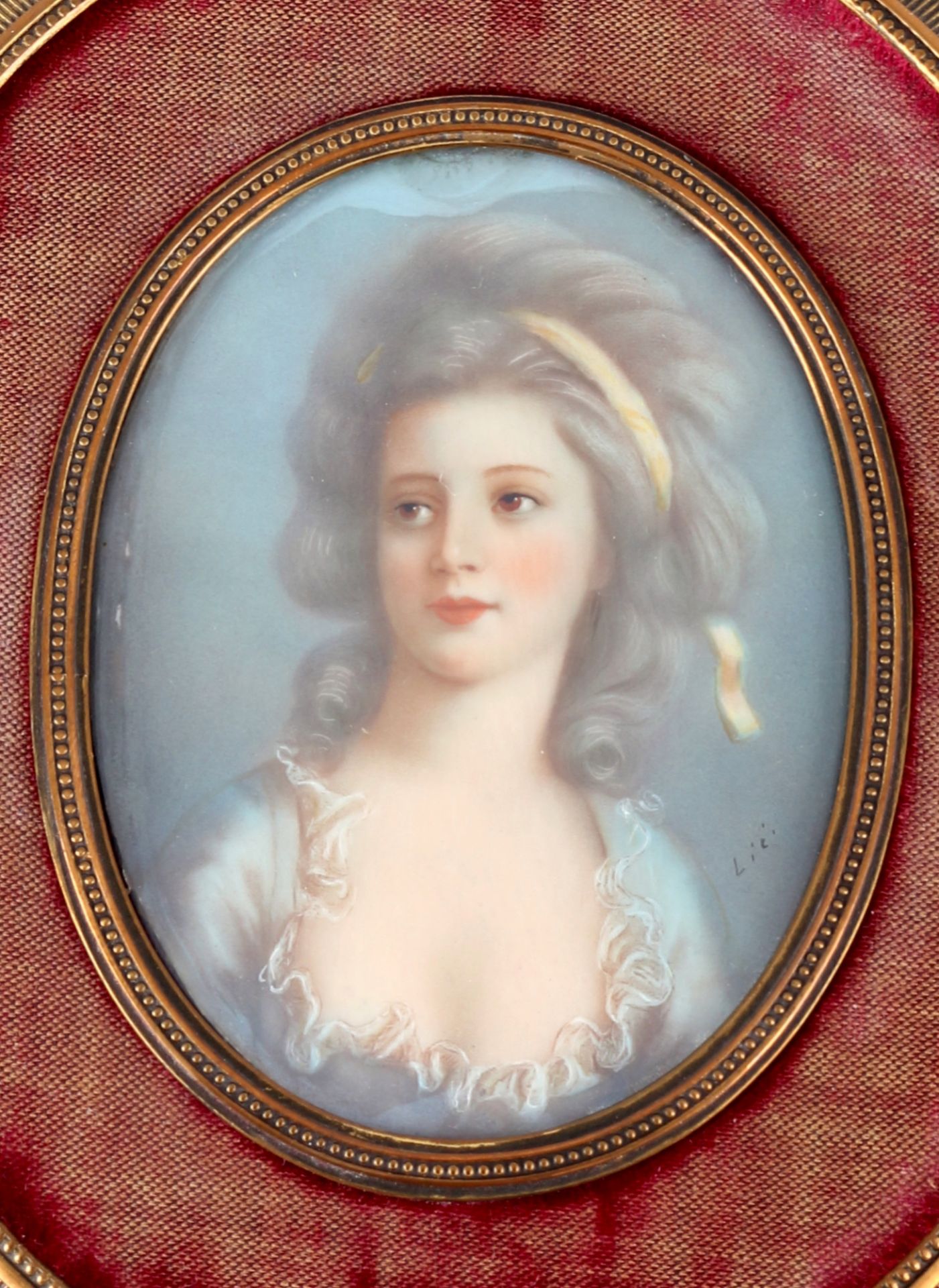 Lié Louis Perin-Salbreux (1753-1817) Miniaturmalerei Portrait einer jungen Schönheit, miniature port