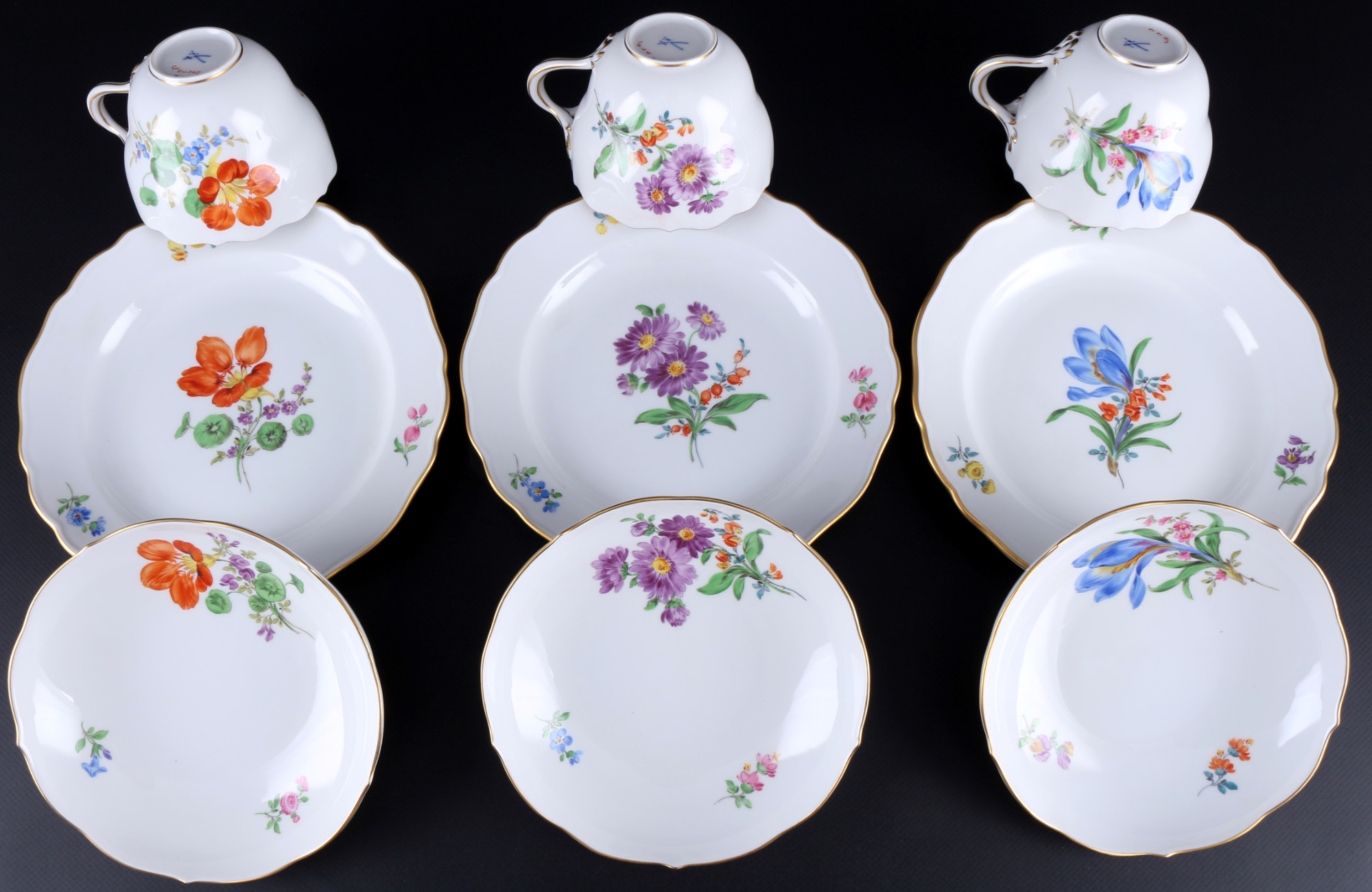 Meissen Flowers coffee service for 6 persons, Kaffeeservice für 6 Personen, - Image 3 of 6