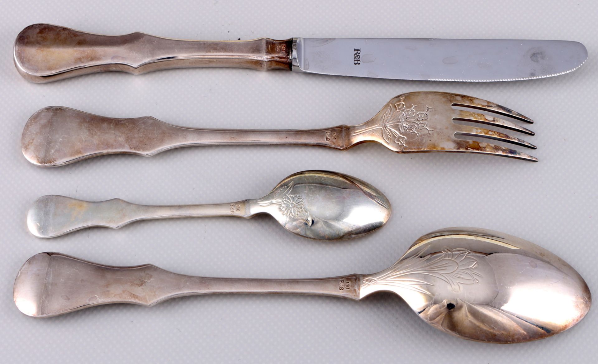 Robbe und Berking Alt-Kopenhagen Besteck für 12 Personen, cutlery for 12 pers., - Bild 3 aus 9