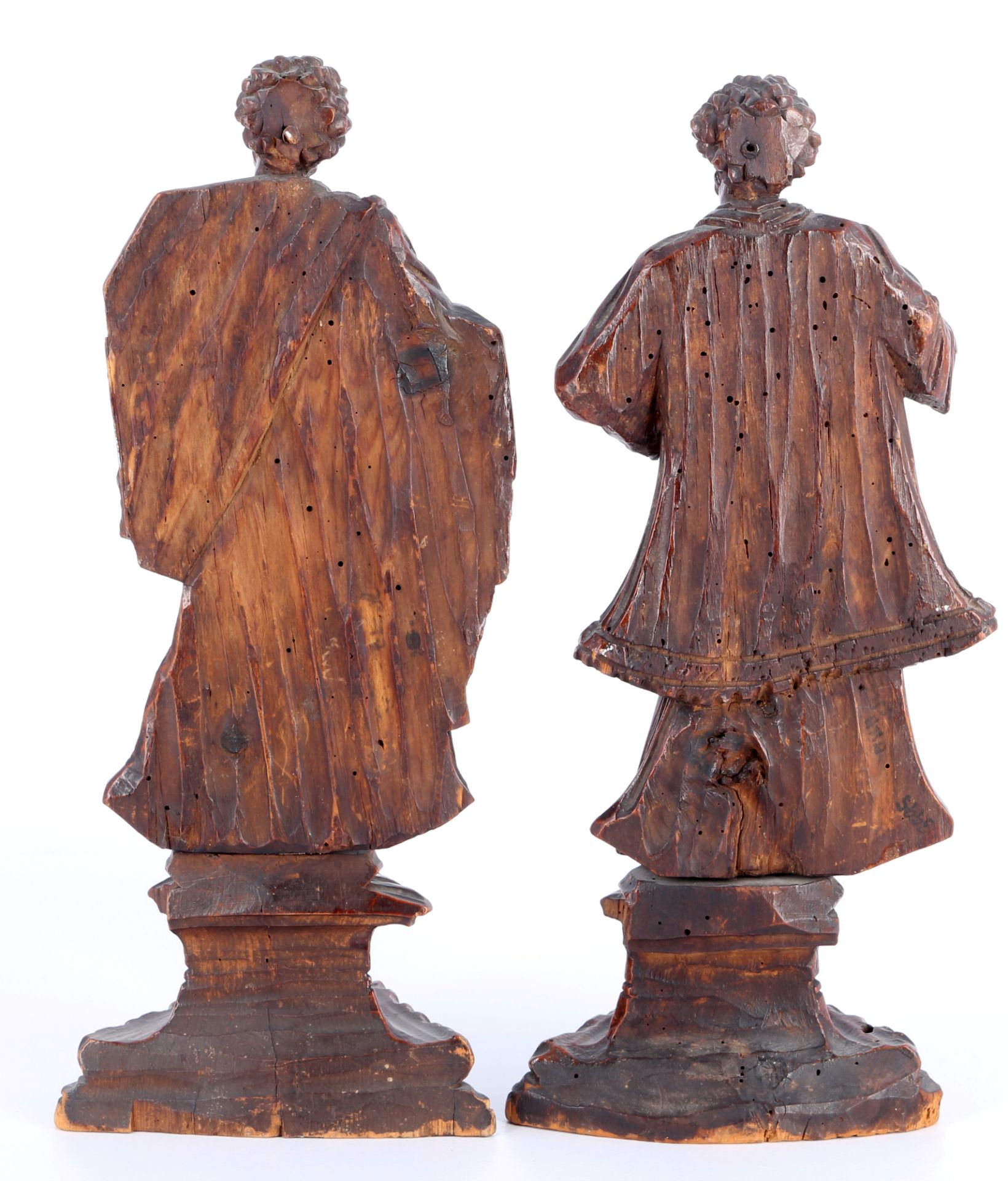 2 figures of saints 18th century, 2 Heiligenfiguren 18. Jahrhundert, - Image 4 of 4