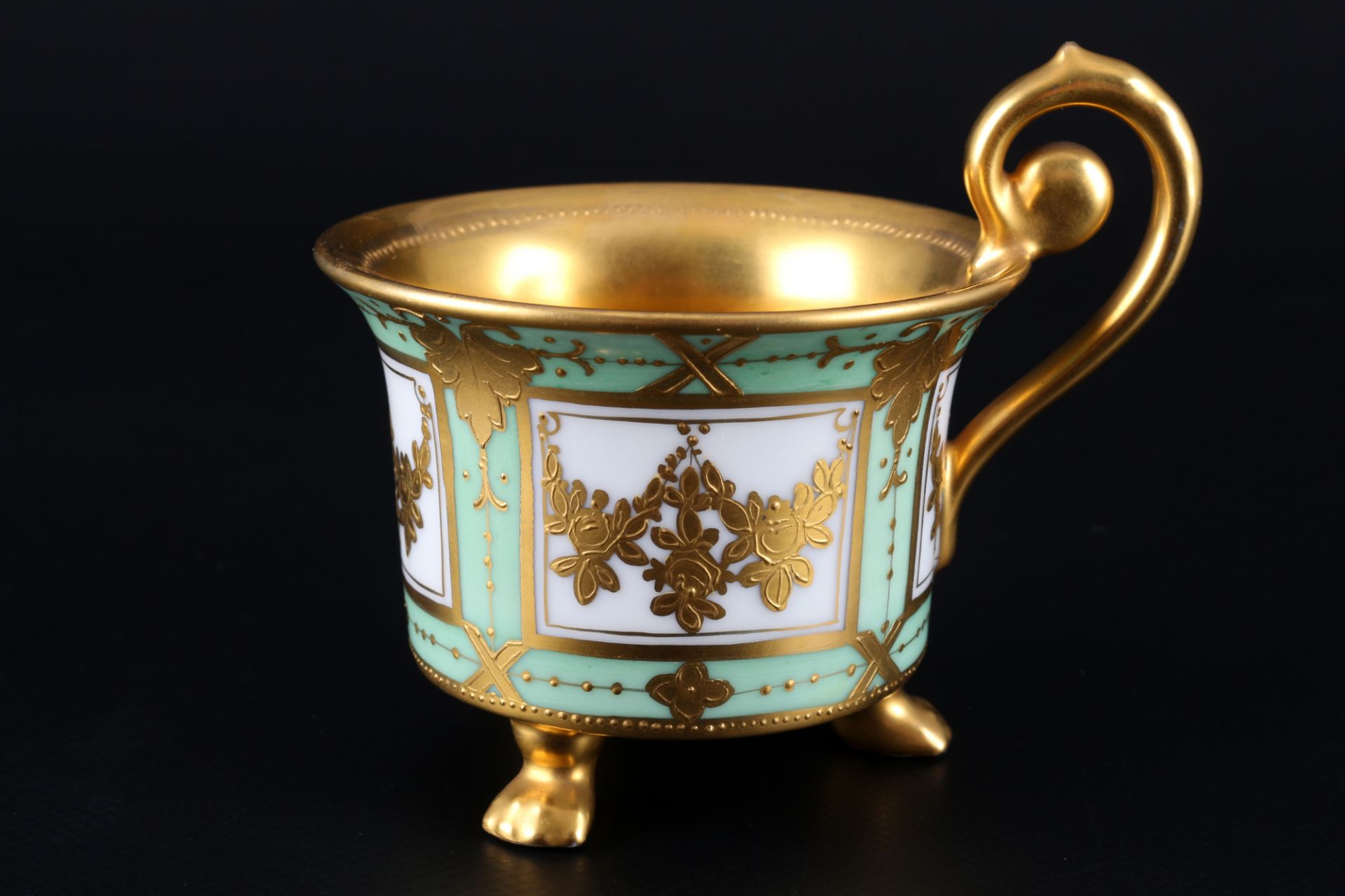 Ambrosius Lamm Dresden probably, splendor cup with plate, Prunkgedeck, - Image 2 of 5