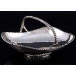 835 Silber Henkelschale mit Kordeldekor, silver handled bowl,