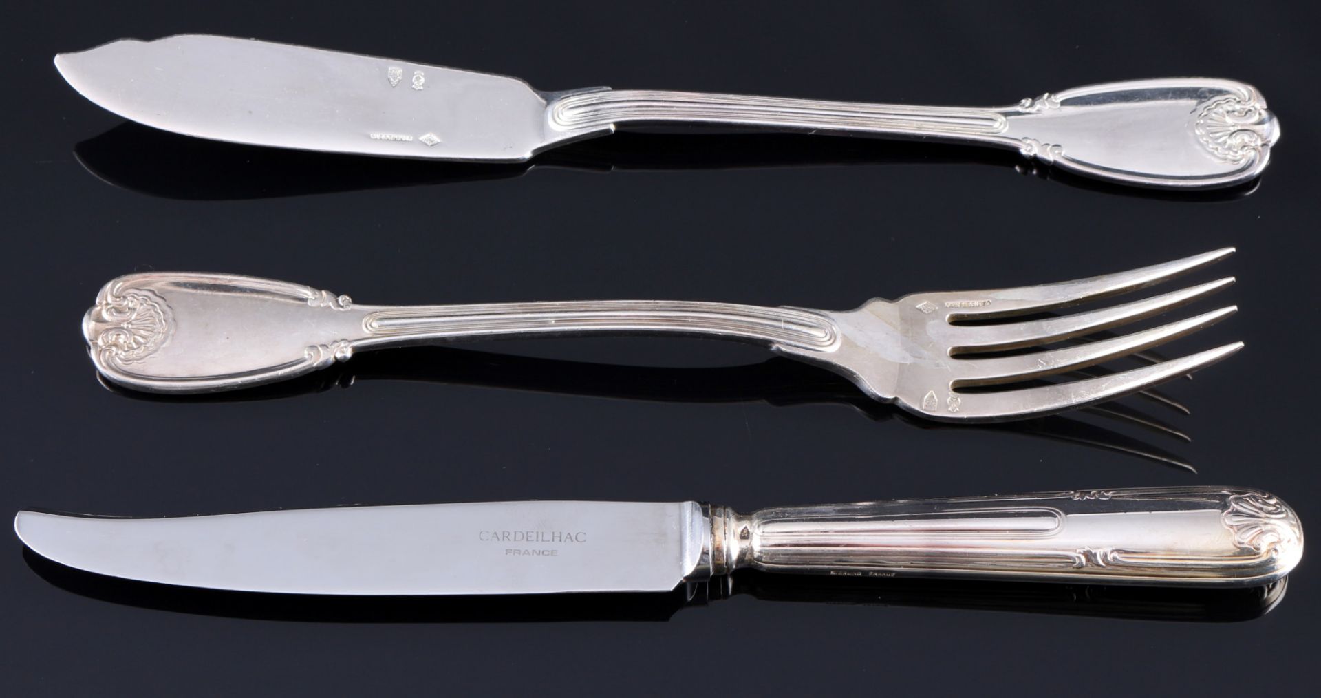 Christofle Cardeilhac Sceaux 925 sterling silver cutlery 143 pieces for 12 pers., Silber 143-teilige - Image 6 of 20