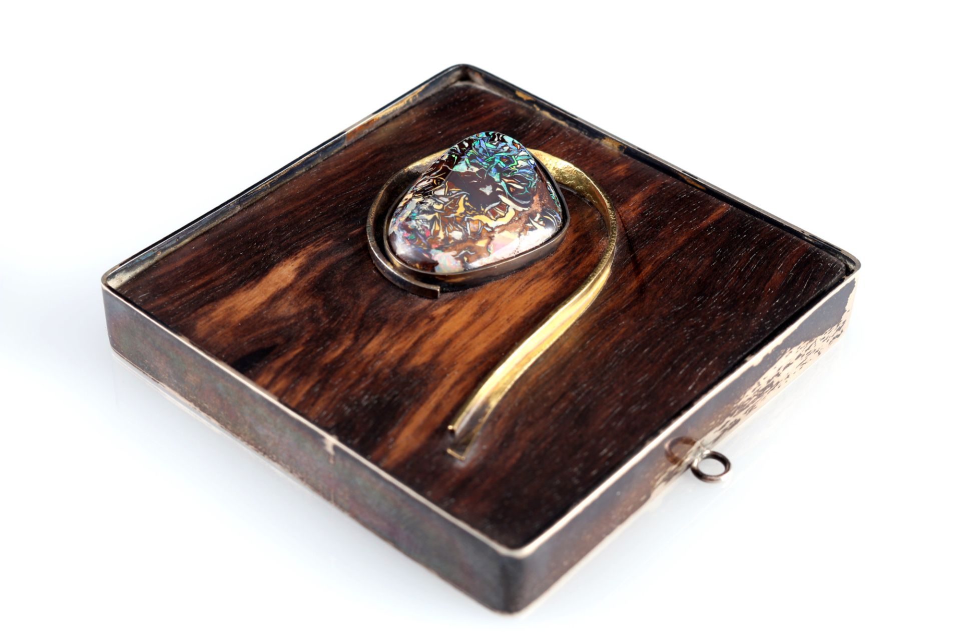 2 Boulder Opale mit 750 Goldfassung, - Bild 4 aus 6