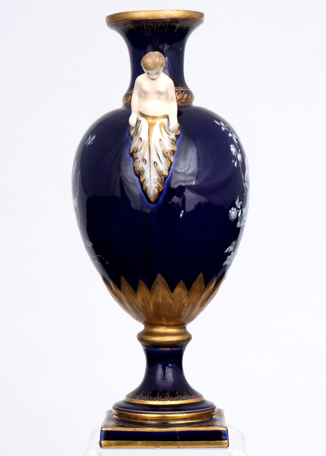 Meissen Pate-sur-Pate kobaltblau Balustervase 1.Wahl, Knaufmarke, splendor baluster vase royal blue  - Bild 2 aus 6