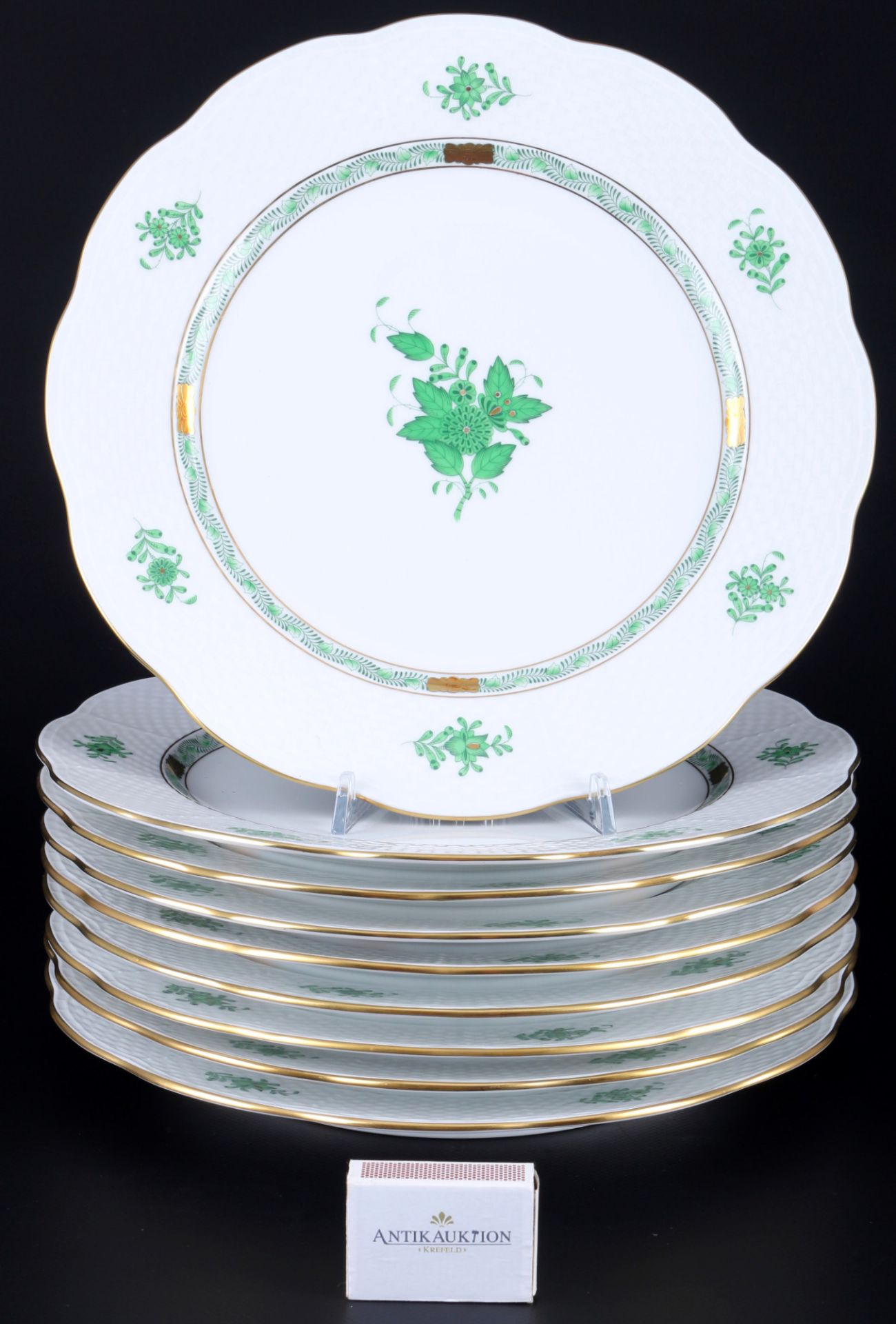 Herend Apponyi Vert 9 große Platzteller, large charger plates,