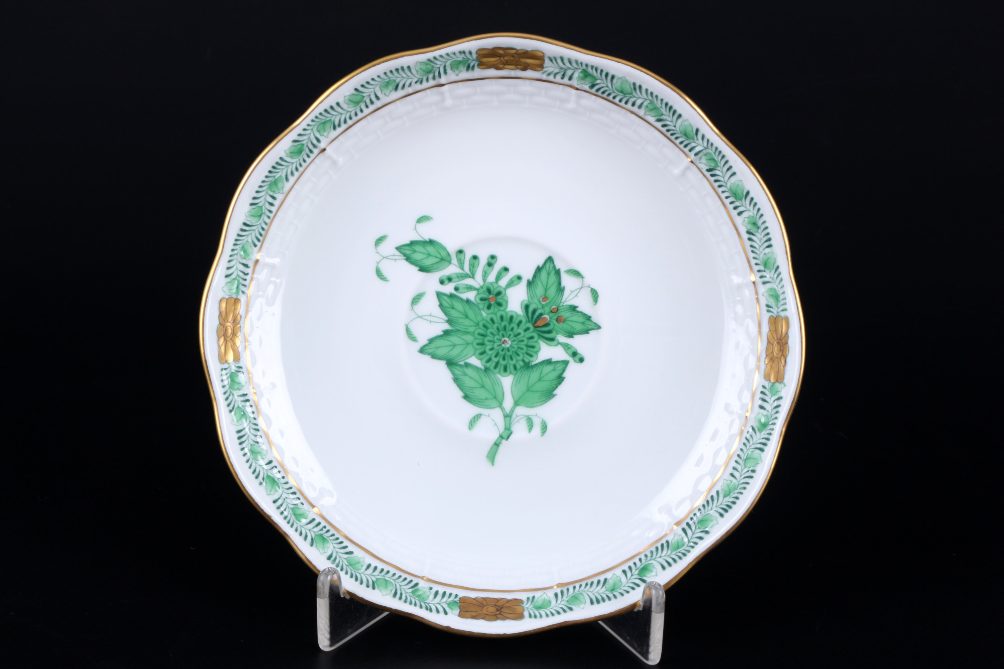 Herend Apponyi Vert 8 tea cups with saucers and plates, Teegedecke, - Image 4 of 6