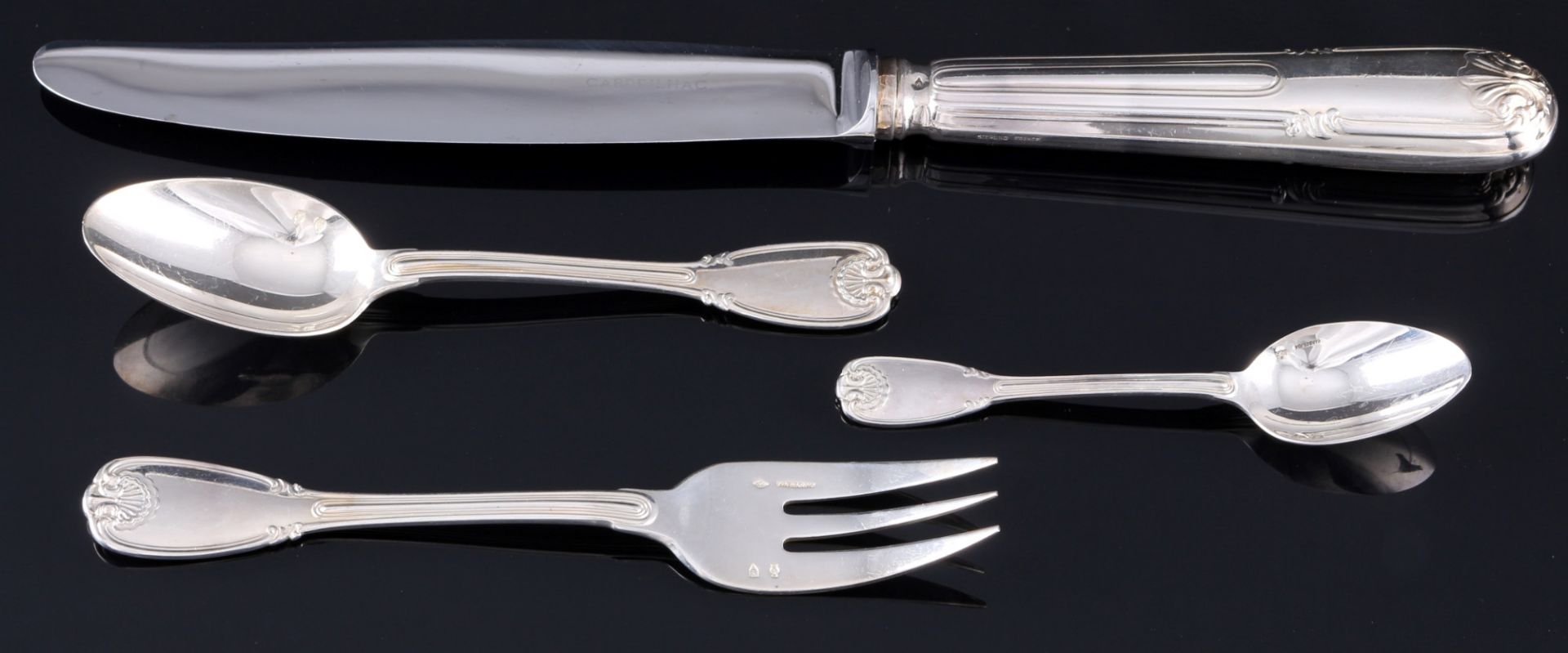 Christofle Cardeilhac Sceaux 925 sterling silver cutlery 143 pieces for 12 pers., Silber 143-teilige - Image 10 of 20