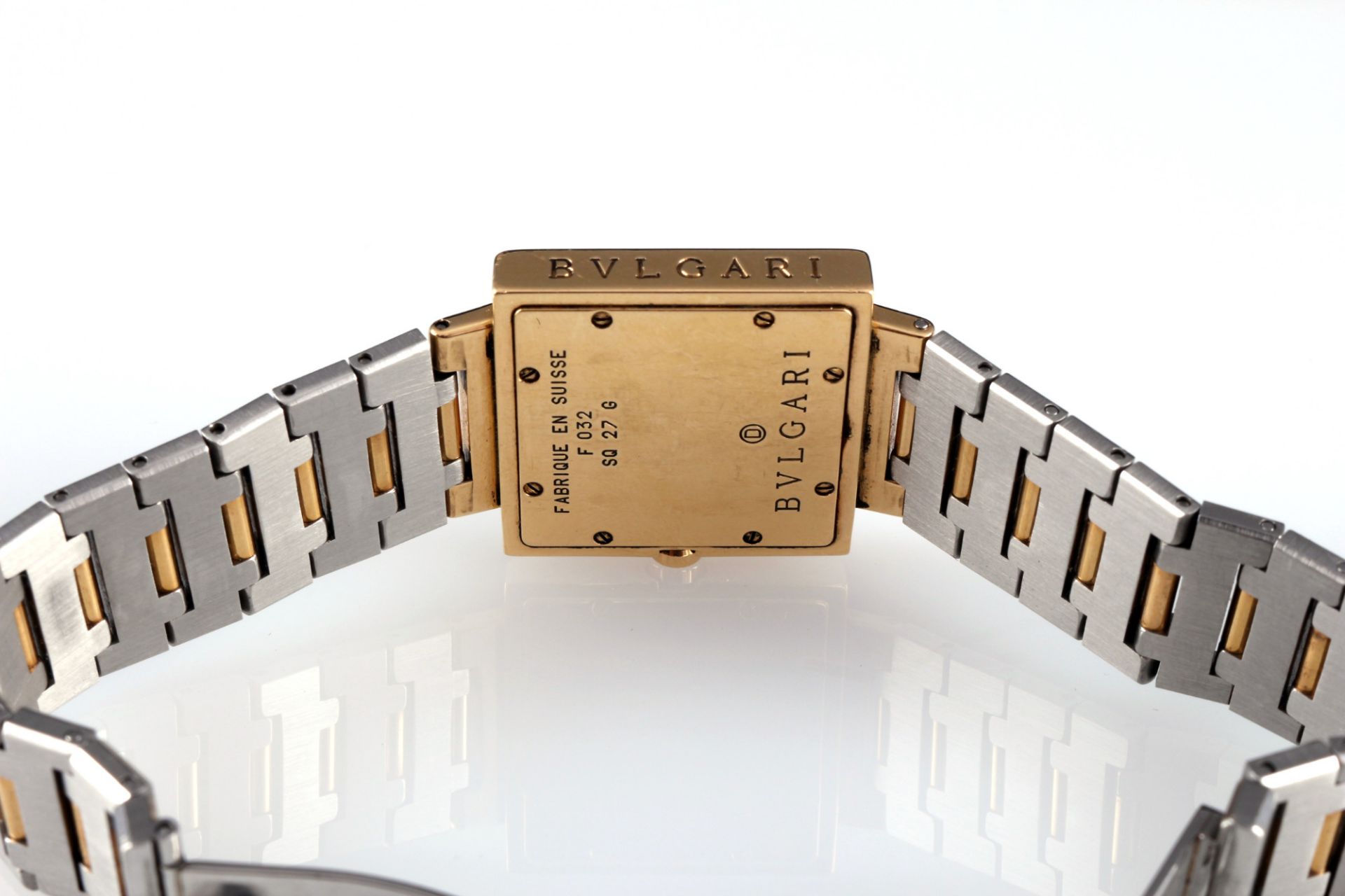 Bulgari Quadrato 750 Gold Armbanduhr SQ27G, 18K gold women's wristwatch, - Bild 5 aus 6