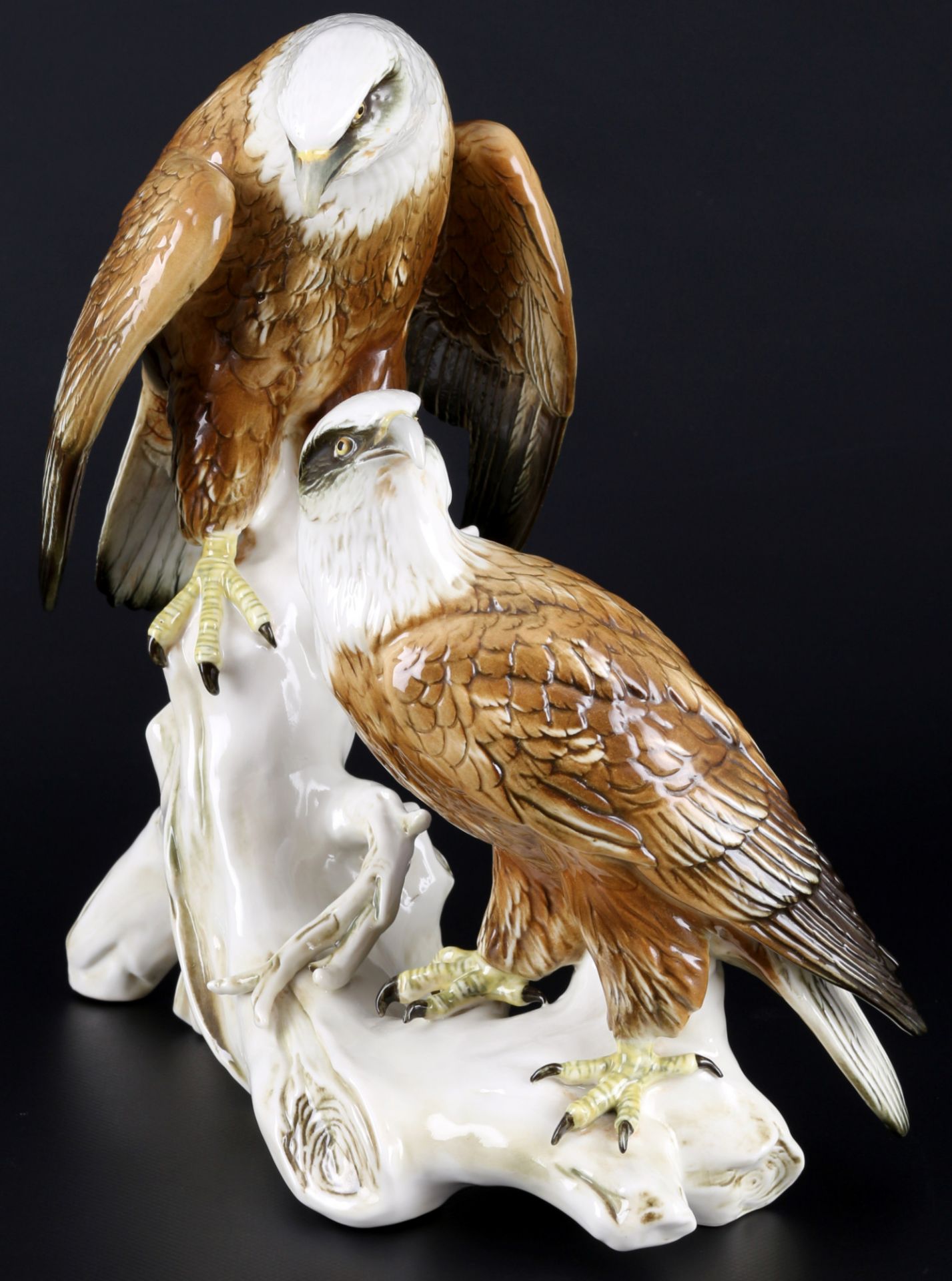 Karl Ens großes Paar Weißkopfadler, Volkstedt, pair of bald eagles, - Bild 2 aus 5