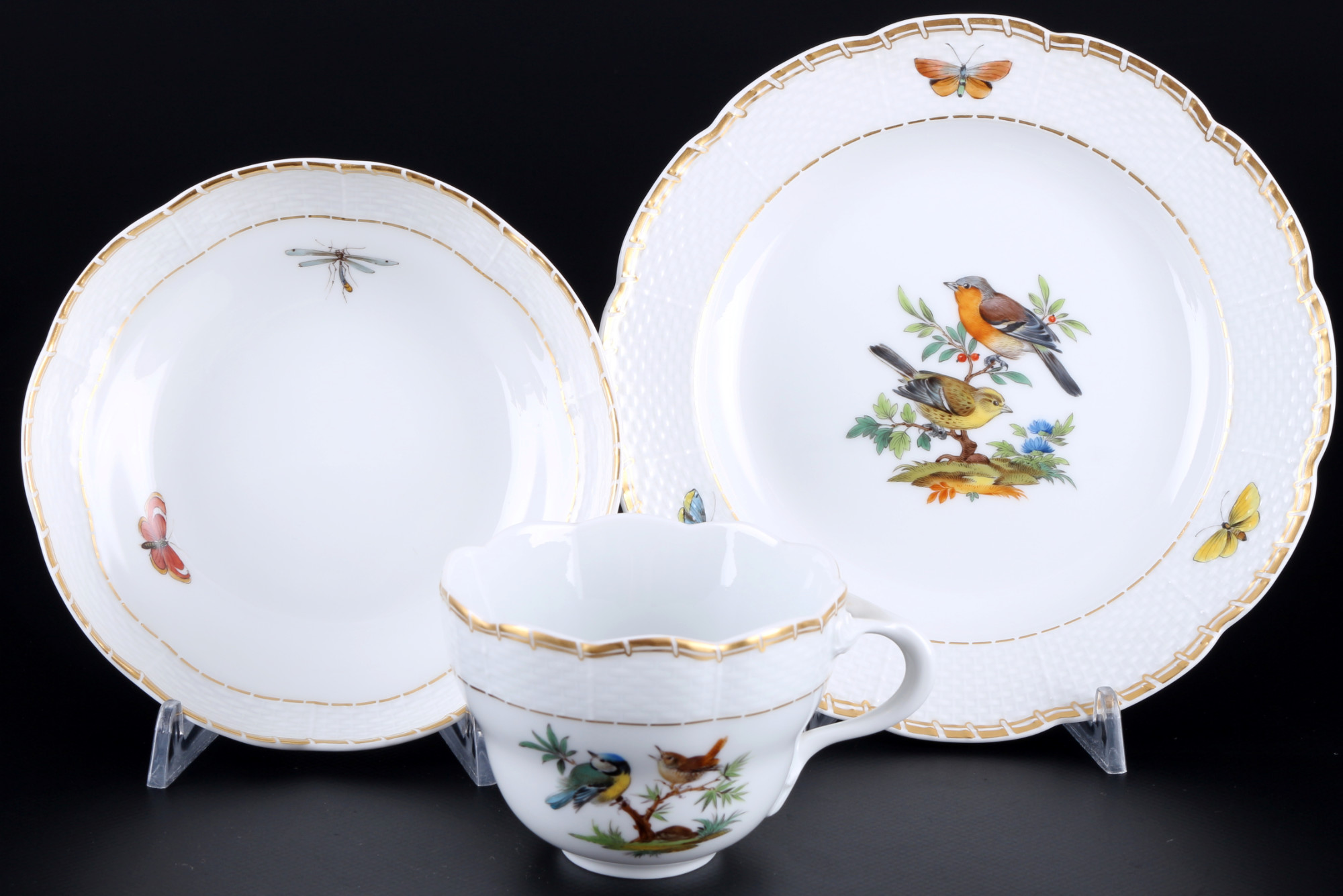 Meissen Osier Birds coffee service for 6 pers. 1st choice, Kaffeeservice für 6 Personen 1.Wahl, - Image 2 of 8