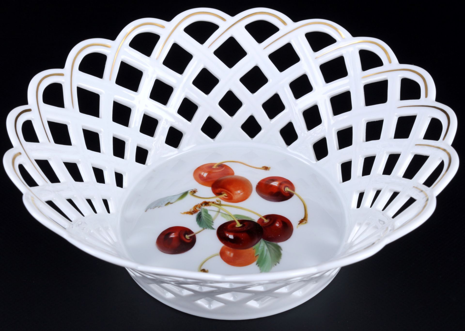 Meissen Kirsche Obstkorb 1.Wahl, limitierte Meisterwerke, cherry fruit basket 1st choice,