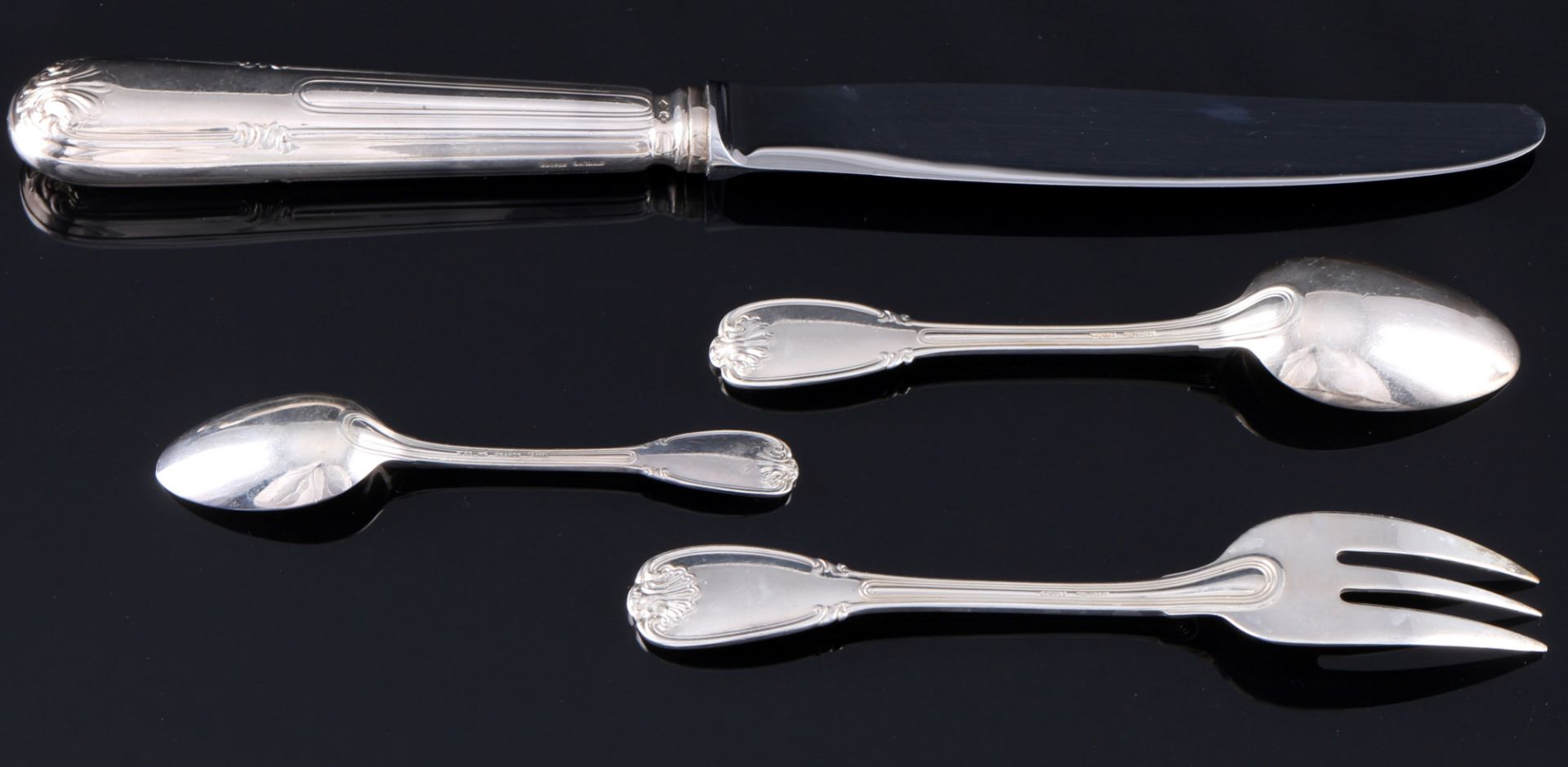 Christofle Cardeilhac Sceaux 925 sterling silver cutlery 143 pieces for 12 pers., Silber 143-teilige - Image 11 of 20