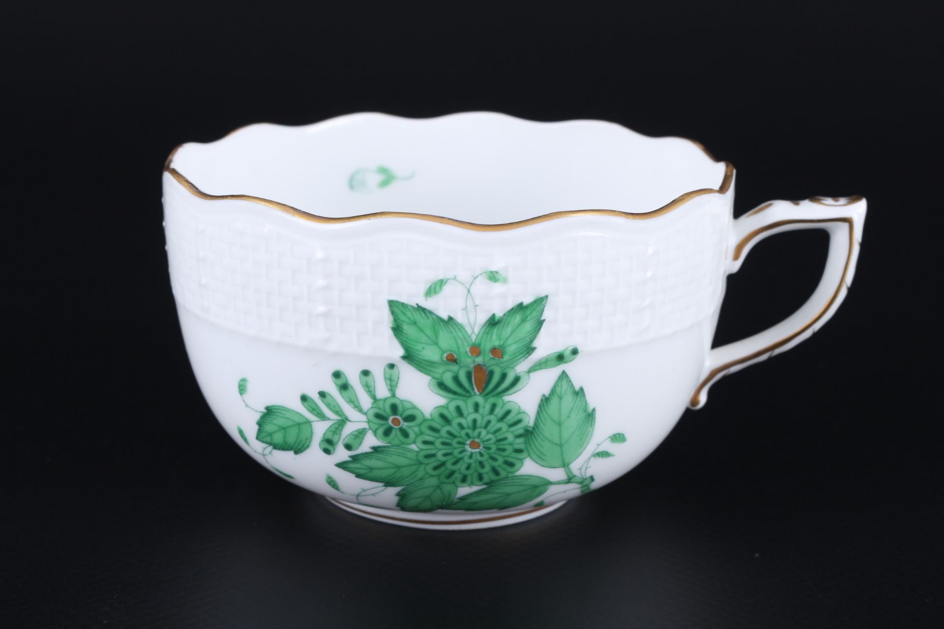 Herend Apponyi Vert 8 tea cups with saucers and plates, Teegedecke, - Image 3 of 6