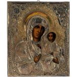 Russland Ikone Gottesmutter mit Christuskind 19. Jahrhundert, russian icon Mother of God with Christ