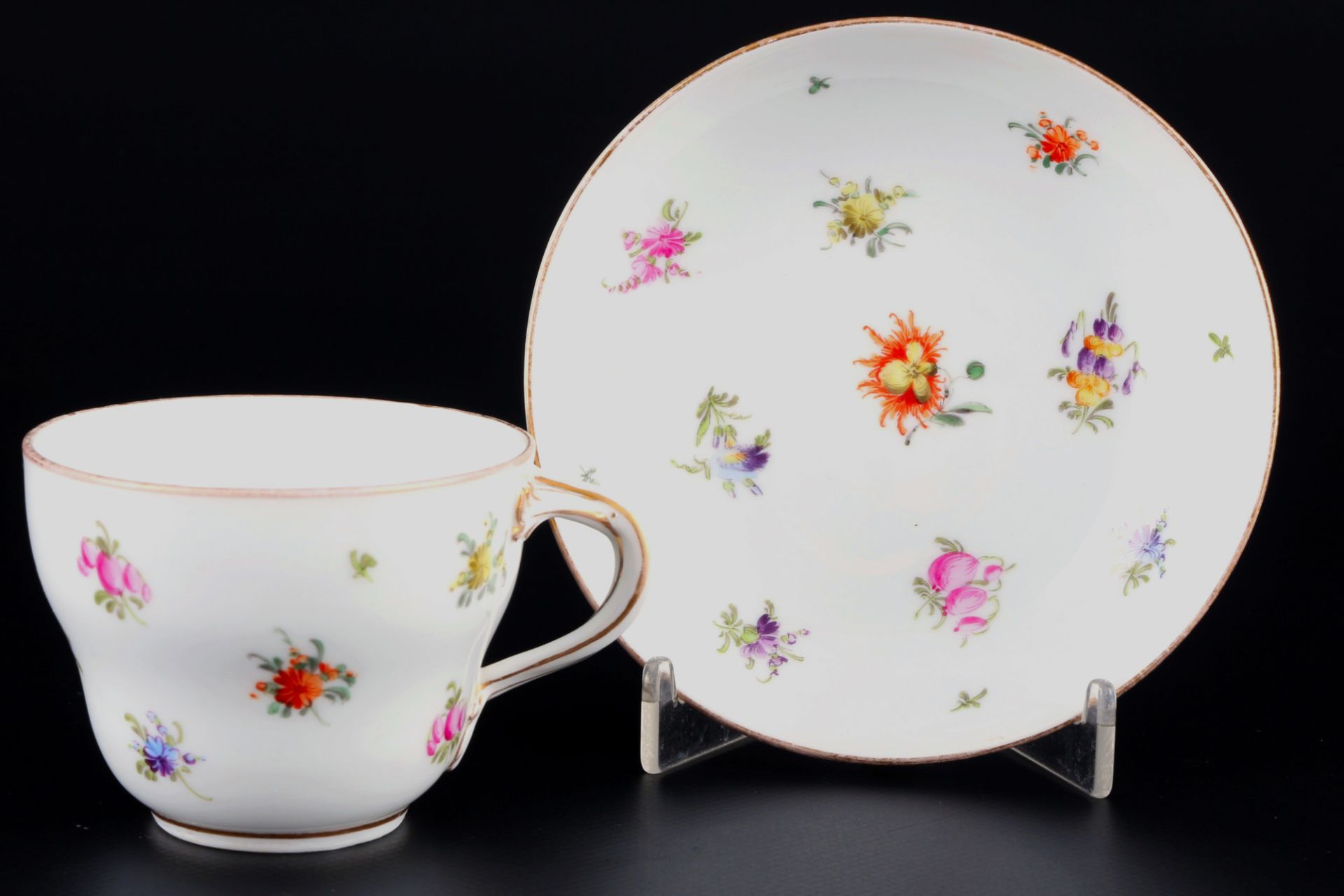 Meissen 19. Jahrhundert Streublümchen Kaffee- und Teeset für 5 Personen, Knaufmarke, coffee tea set  - Bild 2 aus 13