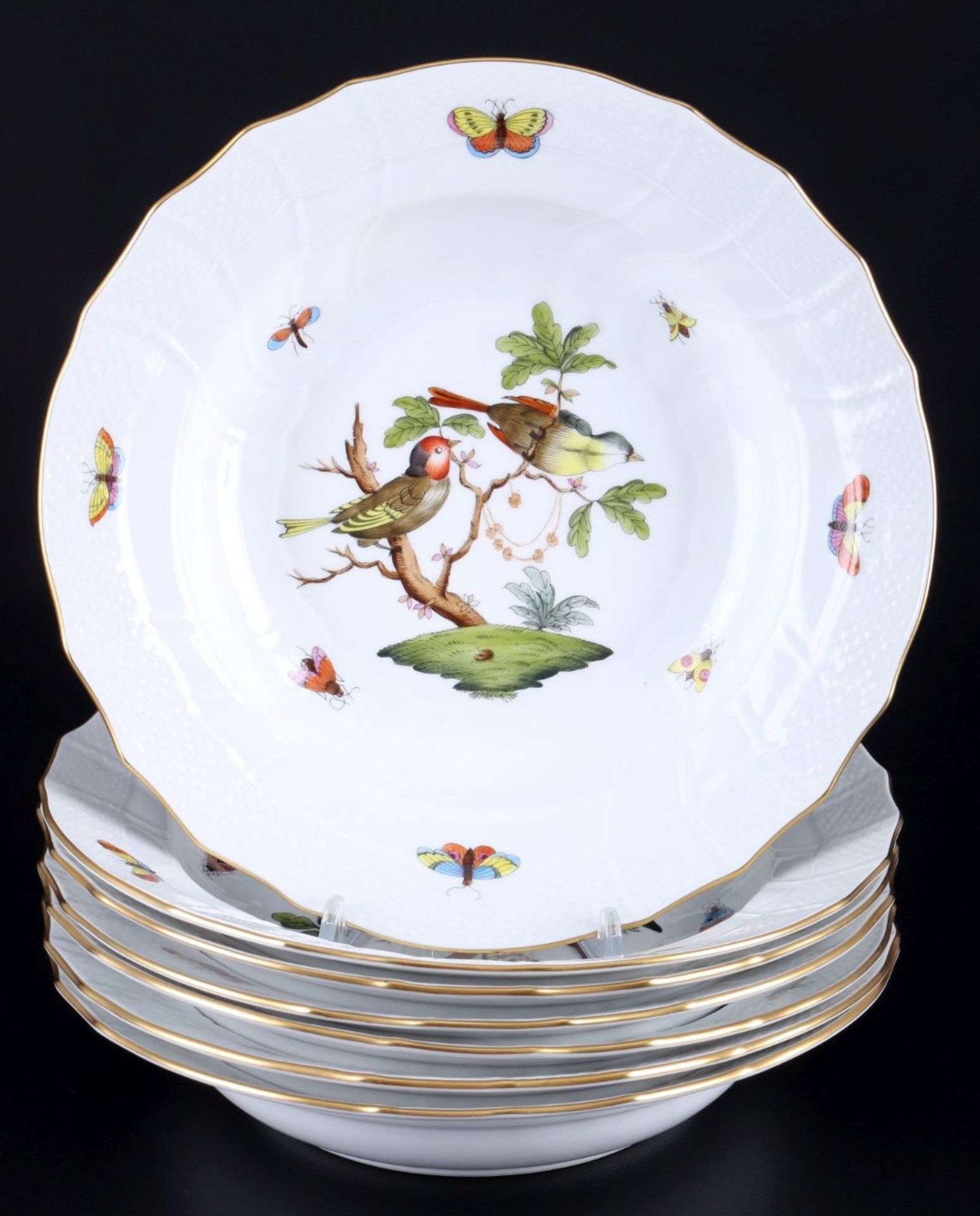 Herend Rothschild 7 Suppenteller 1501, soup plates,