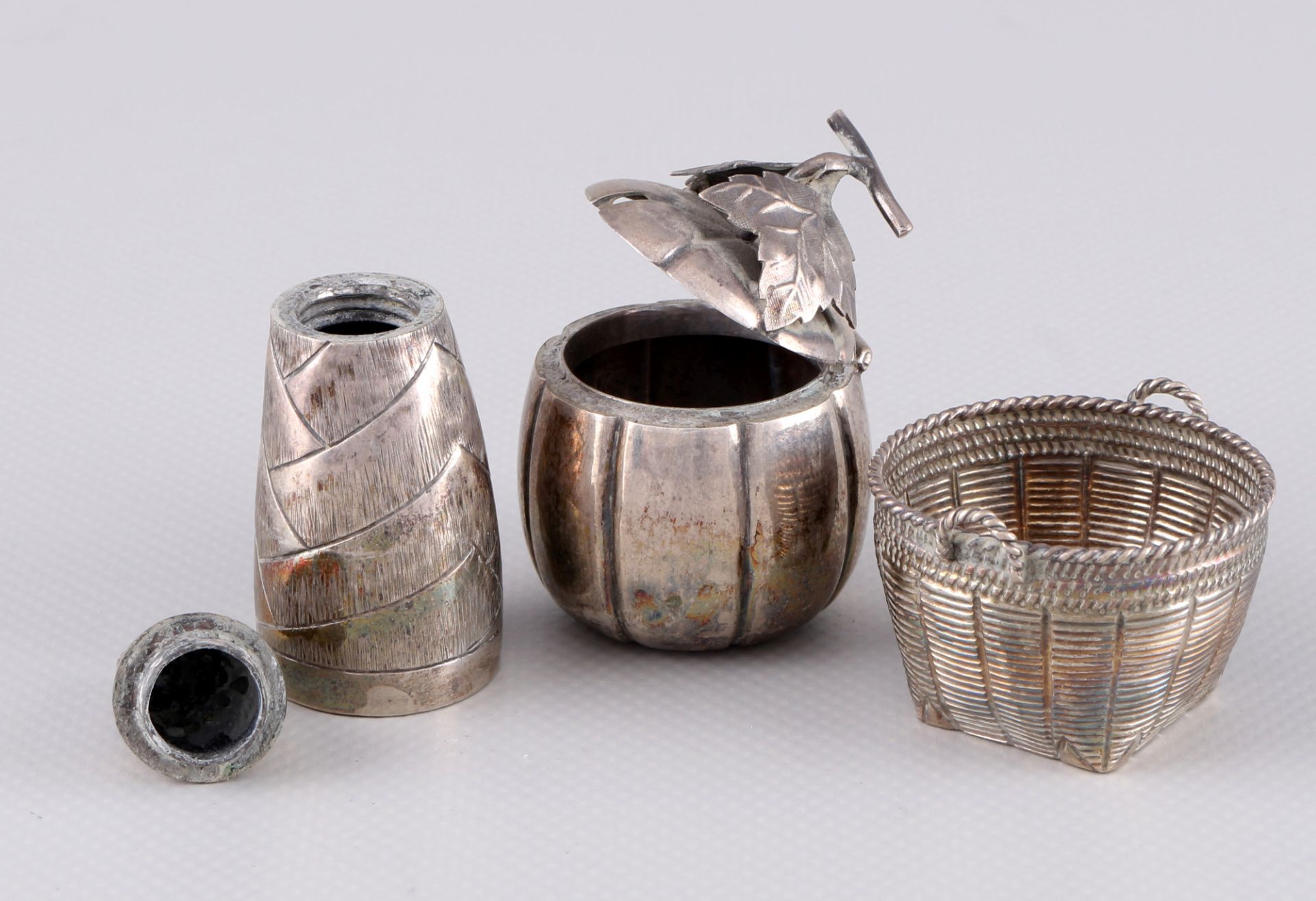 China Silber figürlicher Gewürzmenage, chinese figural silver spice set, - Bild 4 aus 5