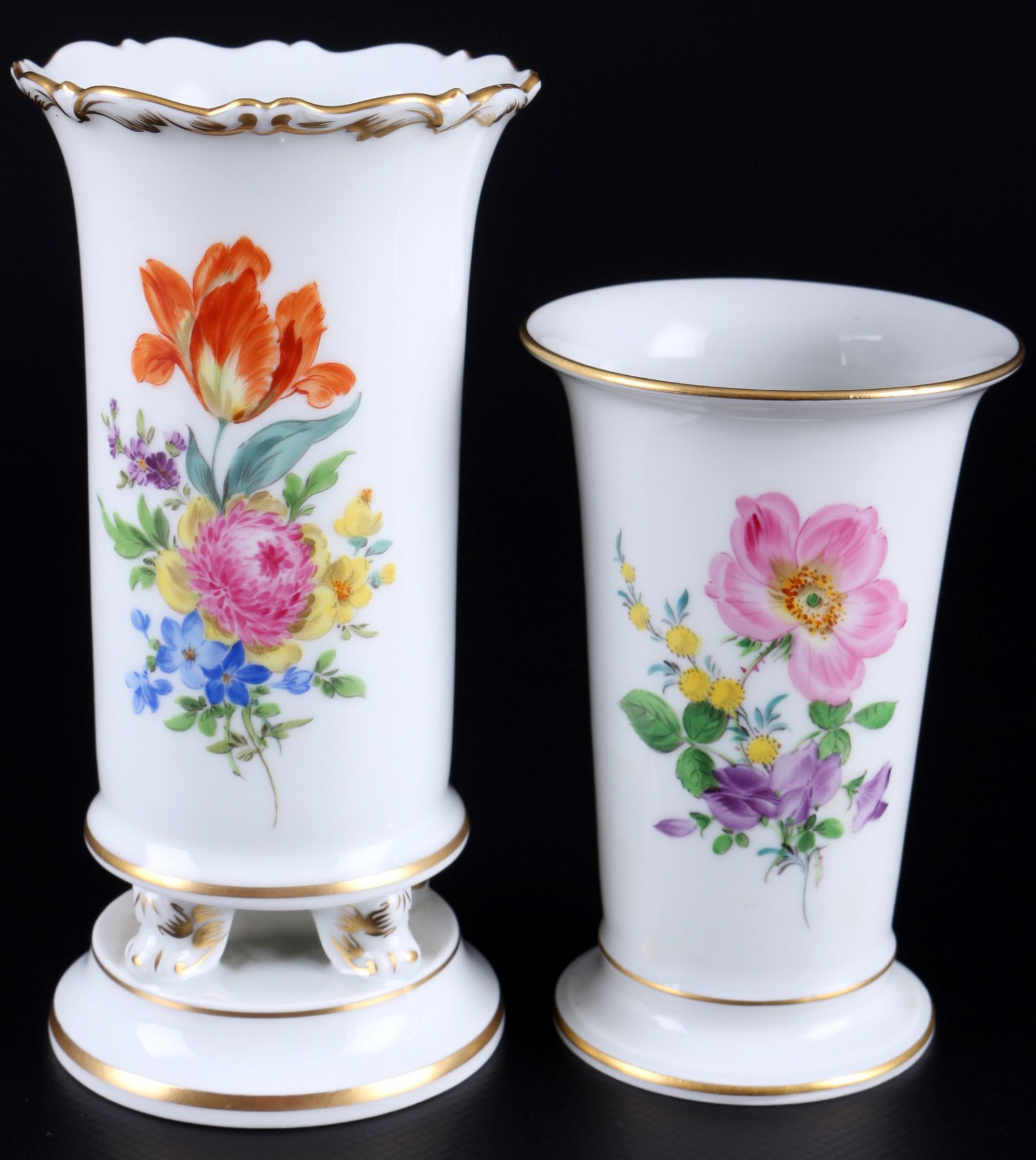 Meissen Blume 3 Vasen und Deckeldose, vases and lidded box, - Bild 3 aus 5